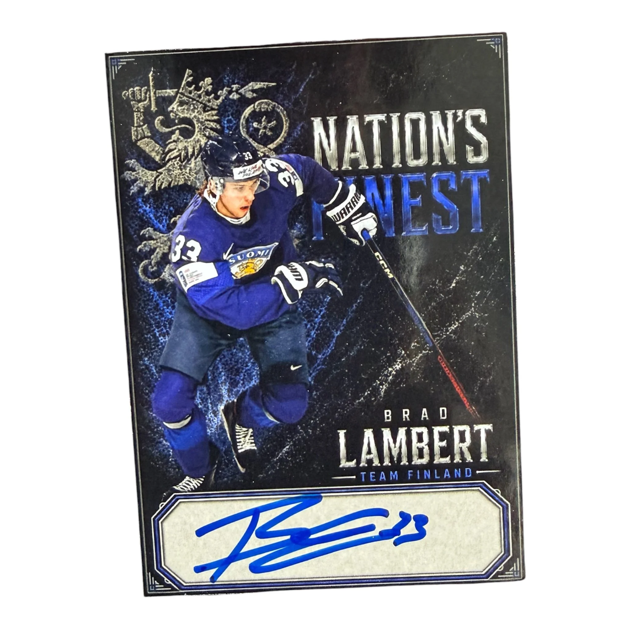 Brad Lambert Autographed Nations Finest Finland Card Winnipeg Jets