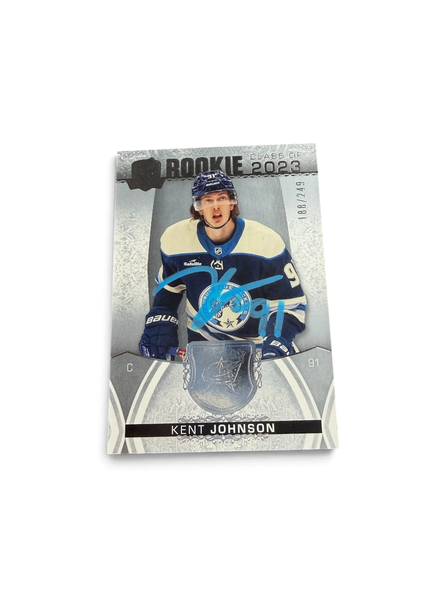 Kent Johnson Autographed The Cup Card Columbus Blue Jackets