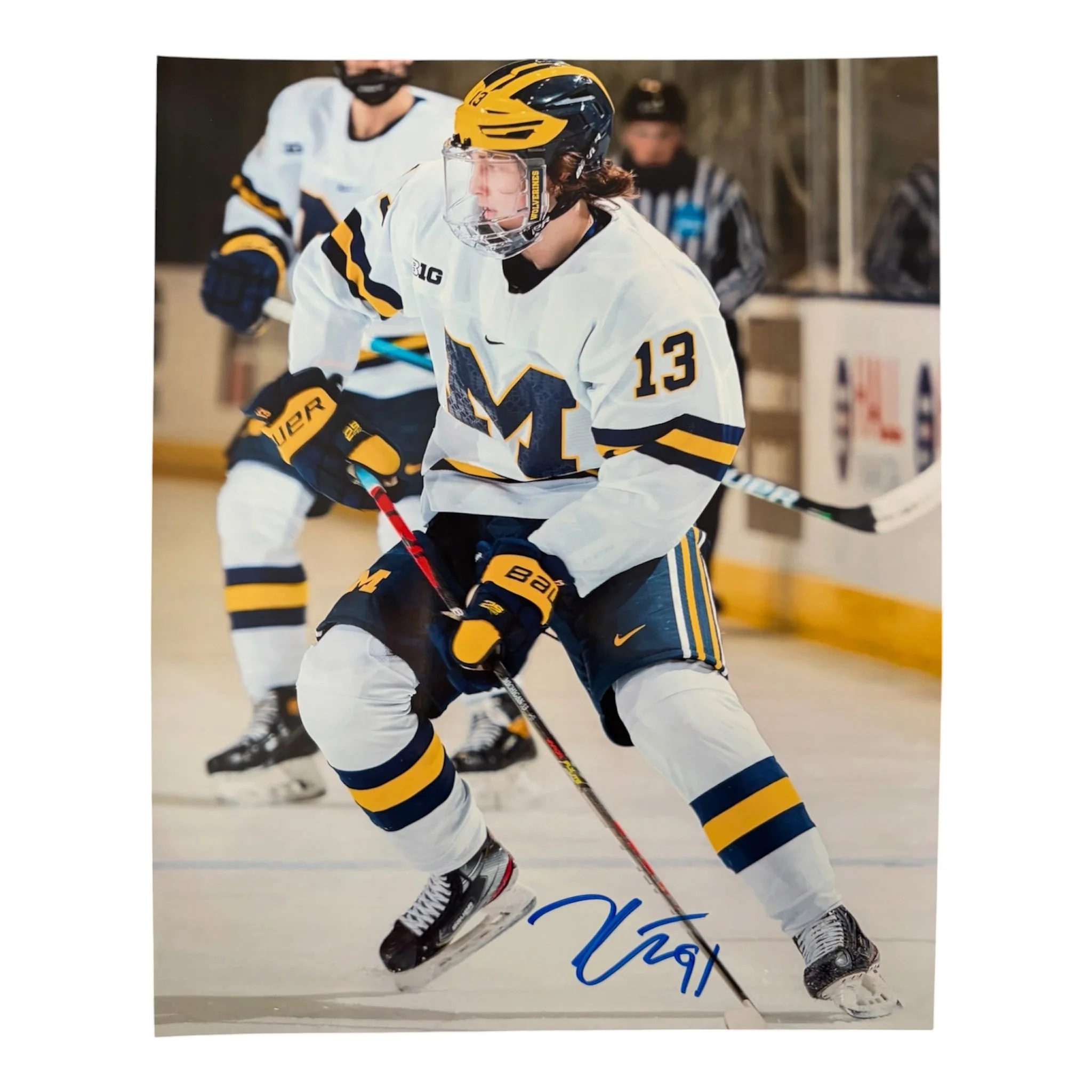 Kent Johnson Michigan Autographed 8x10 Photo