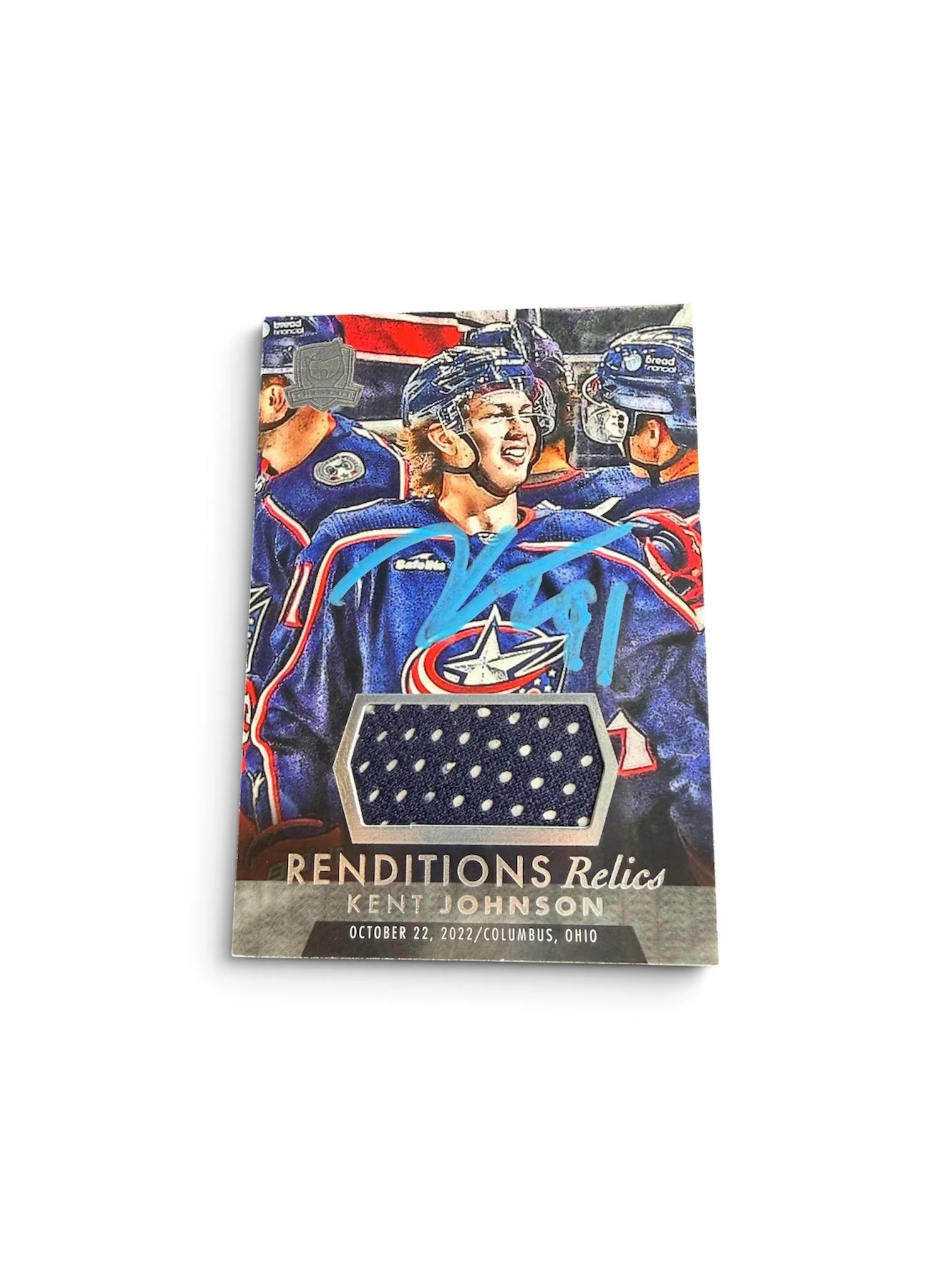 Kent Johnson Autographed The Cup Jersey Card Columbus Blue Jackets