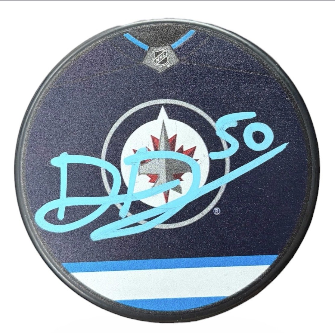 Dom DiVincentiis Autographed Puck Winnipeg Jets