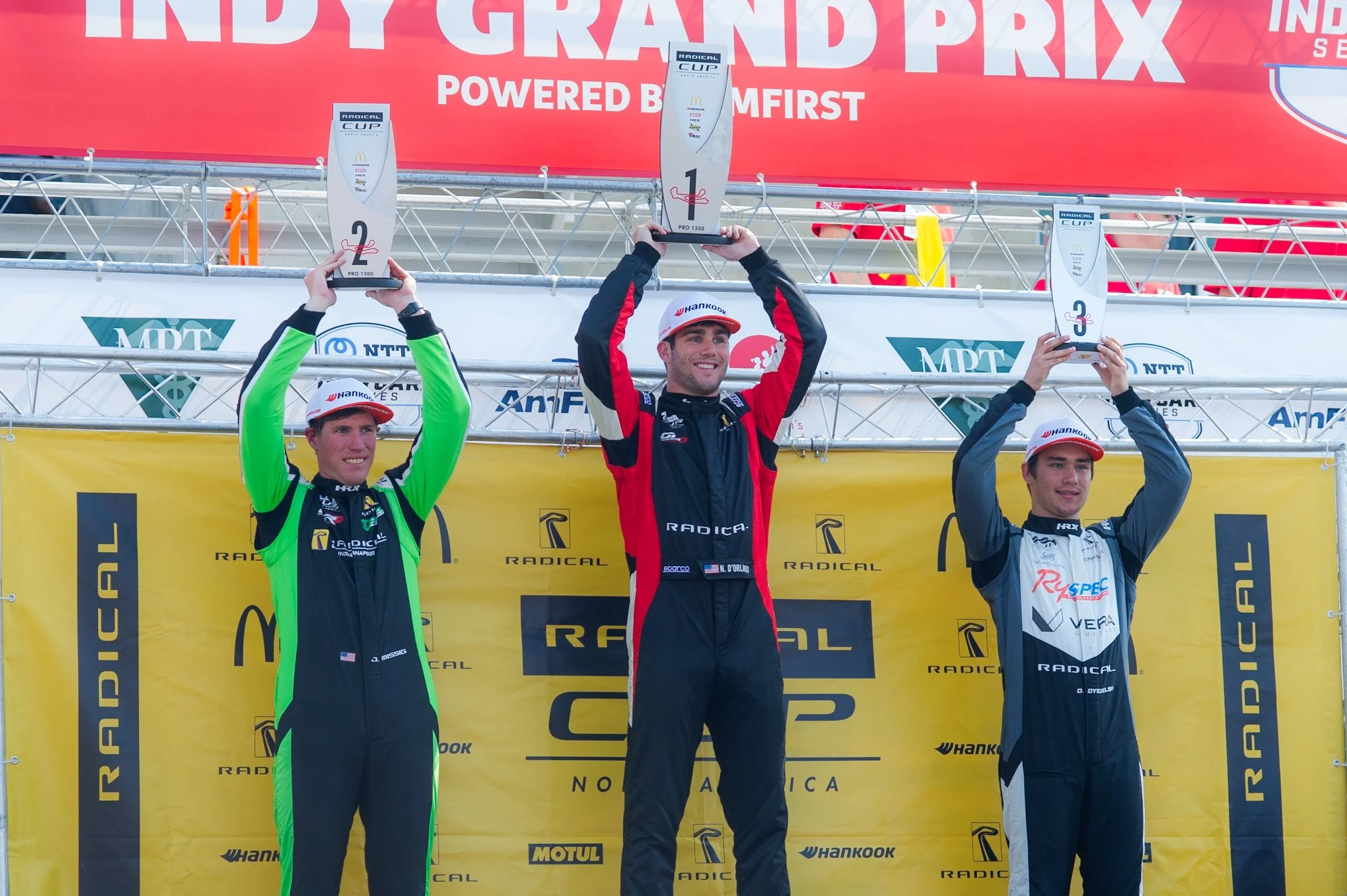Nick d'Orlando winning first pace at the Radical Cup North America