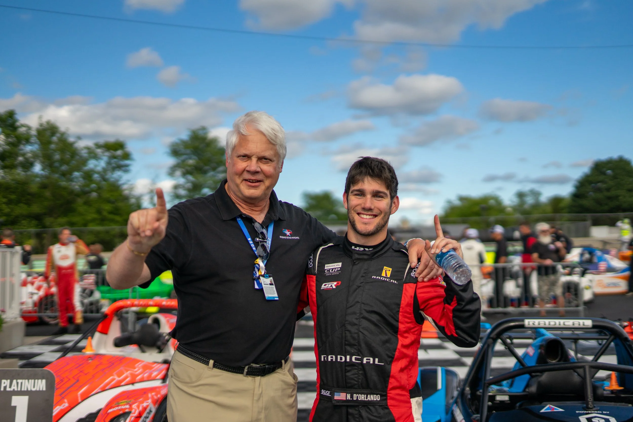 Nick d'Orlando after finishing a race