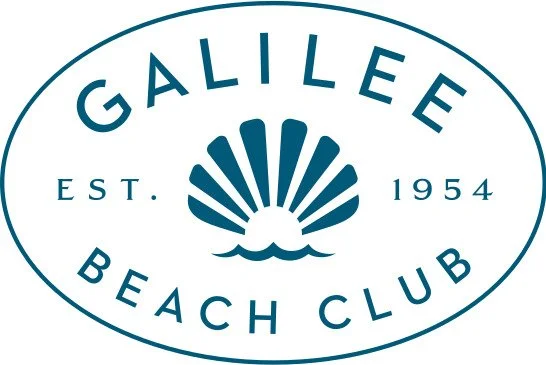 Logo of Galilee Beach Club featuring a stylized sun over water with the club's name and established year 1954.