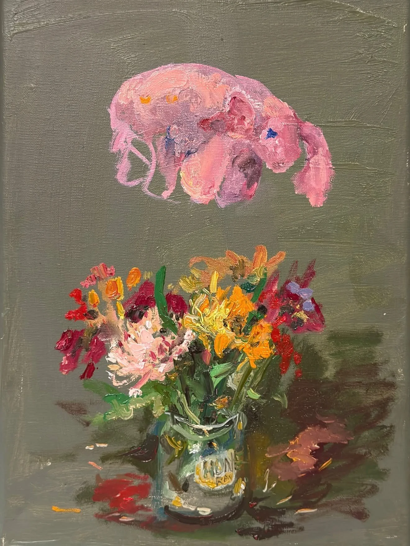 The Resurrection of the Knitted Pig — Oil, 9 × 12 in — Sold