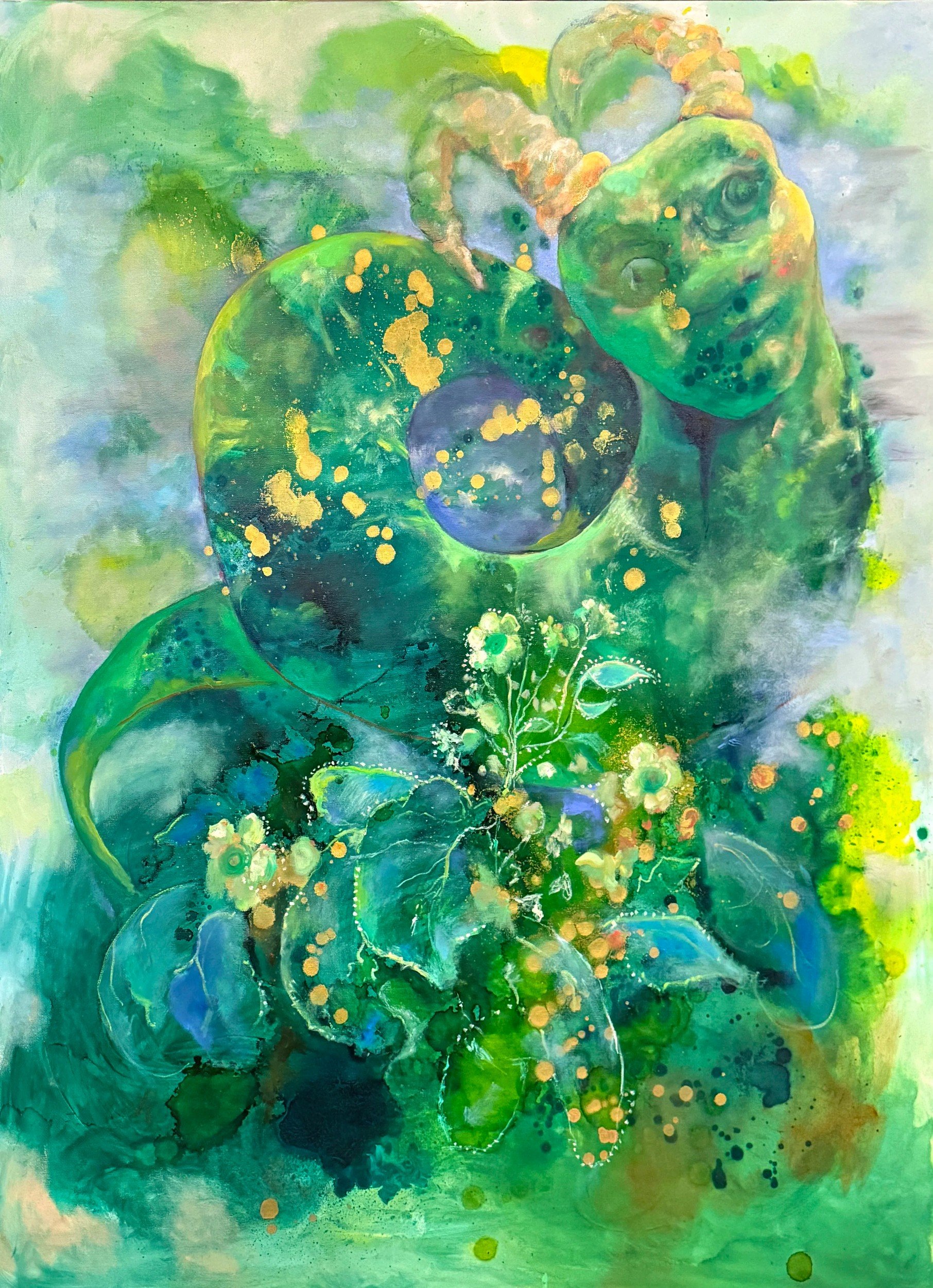 Djodi'kwado, Seneca Horned Serpent — Inks and oil on canvas, 48 × 60 in — Available $3,000