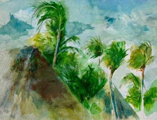 Quintana Roo After Storm — Watercolor, 6 × 9 in — Available $400
