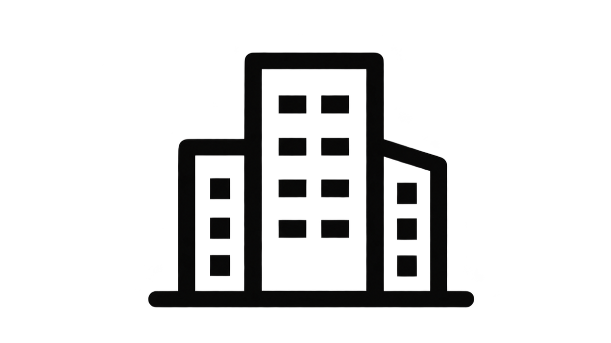 Building icon representing commercial projects