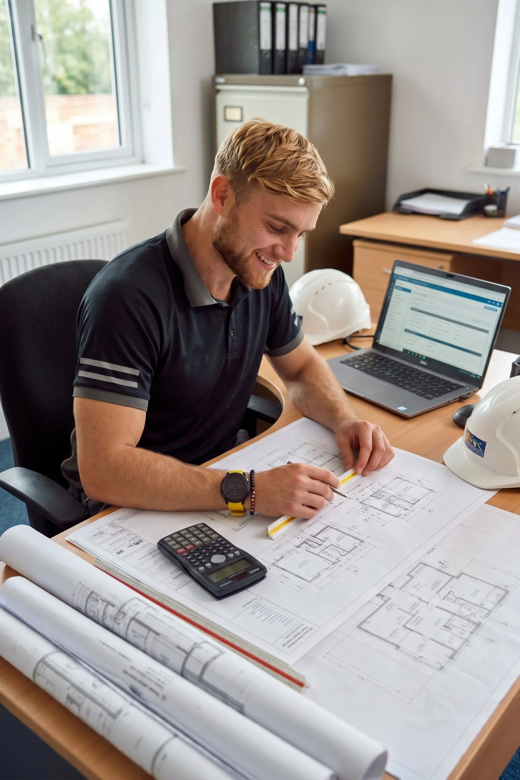 Fake Jack looking at plans