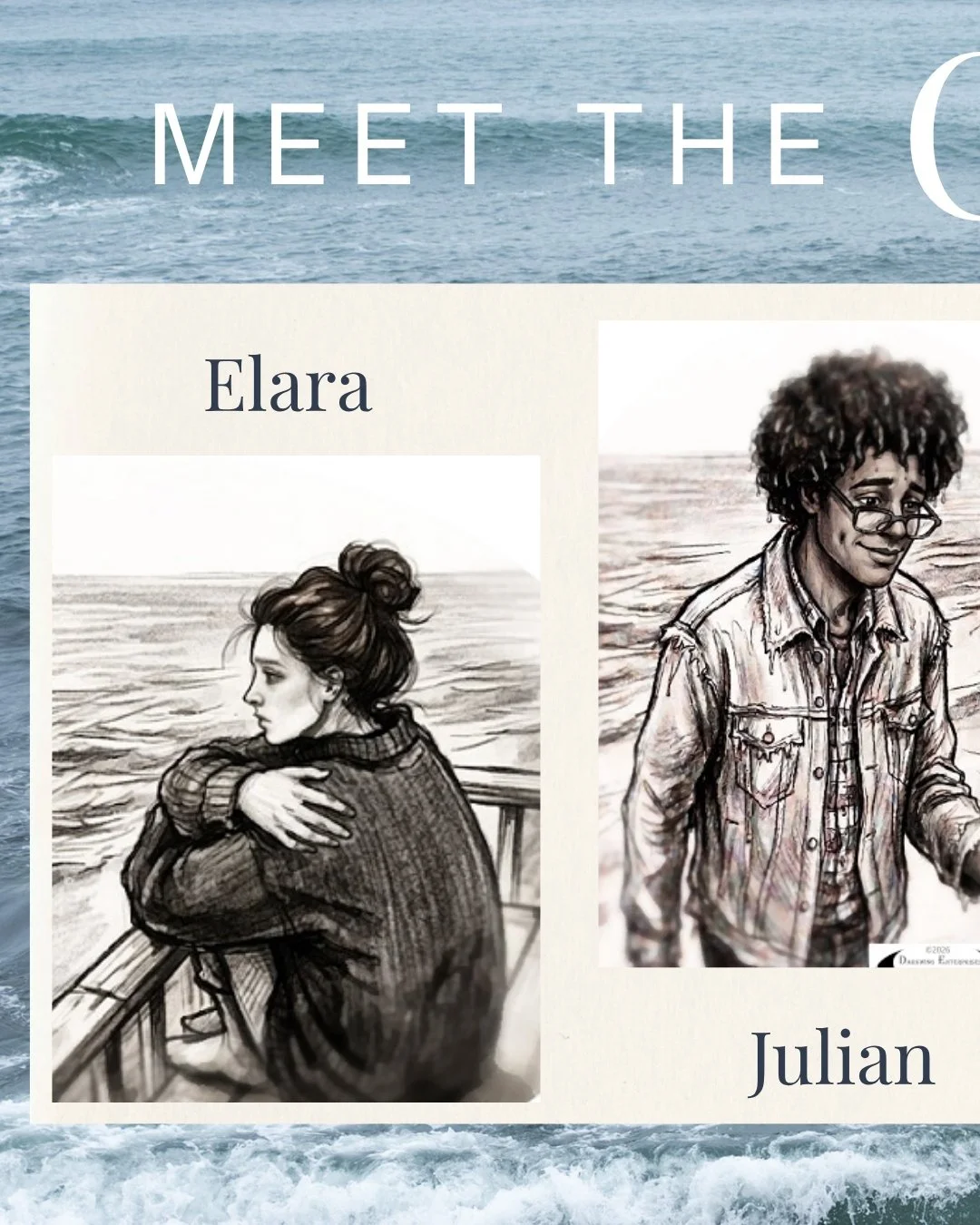 Meet the characters of The Glass Coast. 🌊📖

Elara. Julian. Sophie. Eleanor. Andrew.

Get to know the faces at the center of a story filled with secrets, mystery, romance, and questions about what's real. 

Which character are you most curious to me