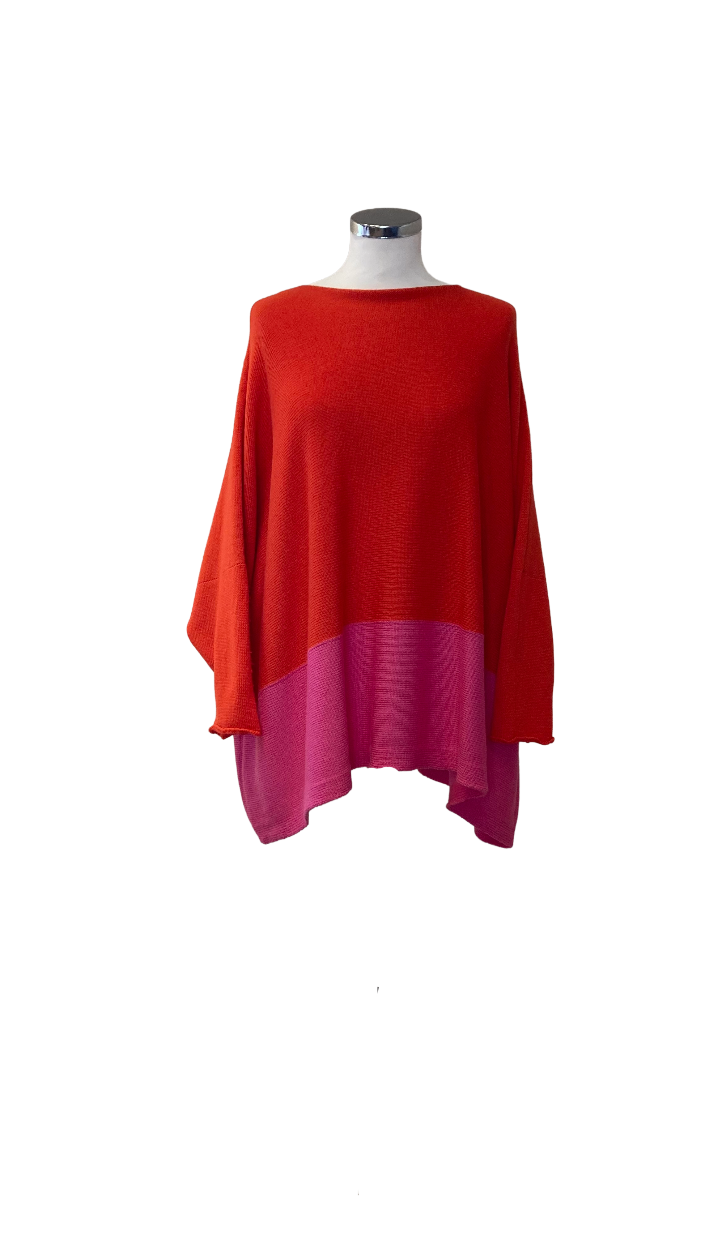 Red / Pink Slash Neck Jumper