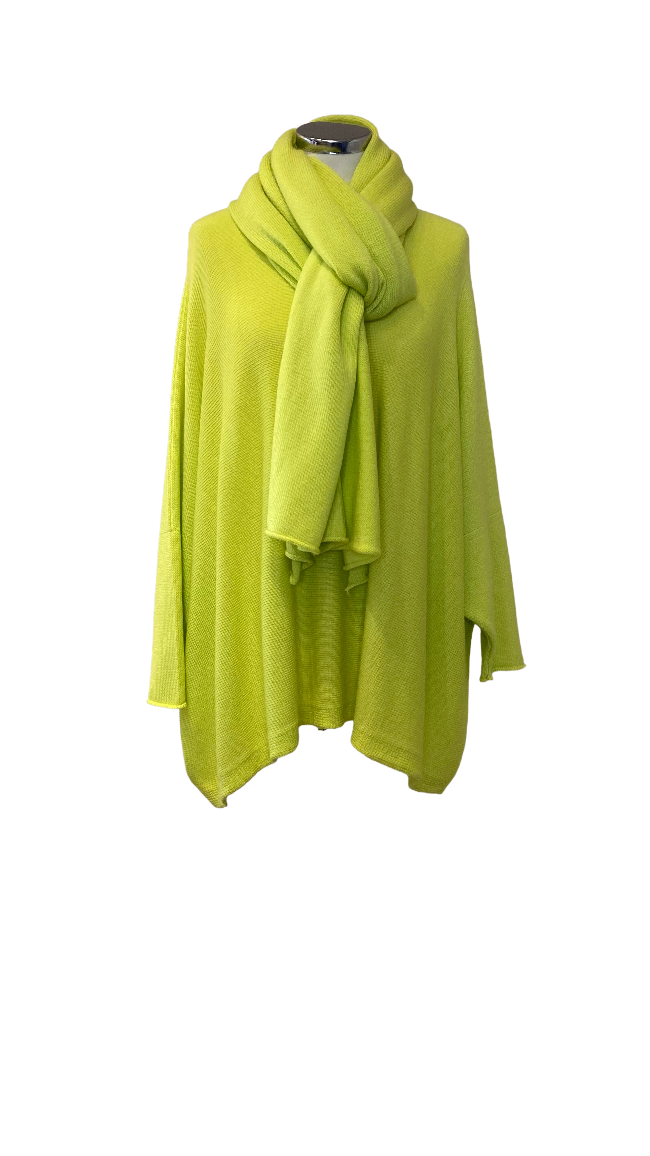 Bright Lime Soft Collar Jumper with Wrap