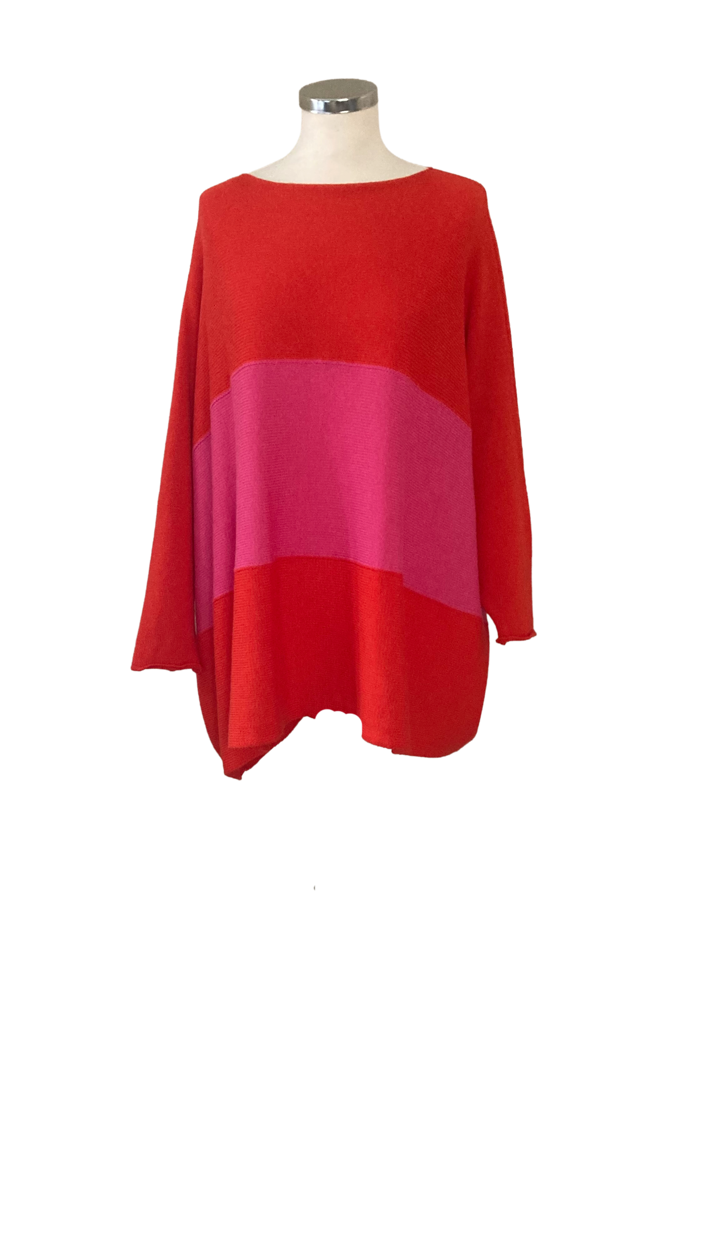 Red / Pink Slash Neck Jumper
