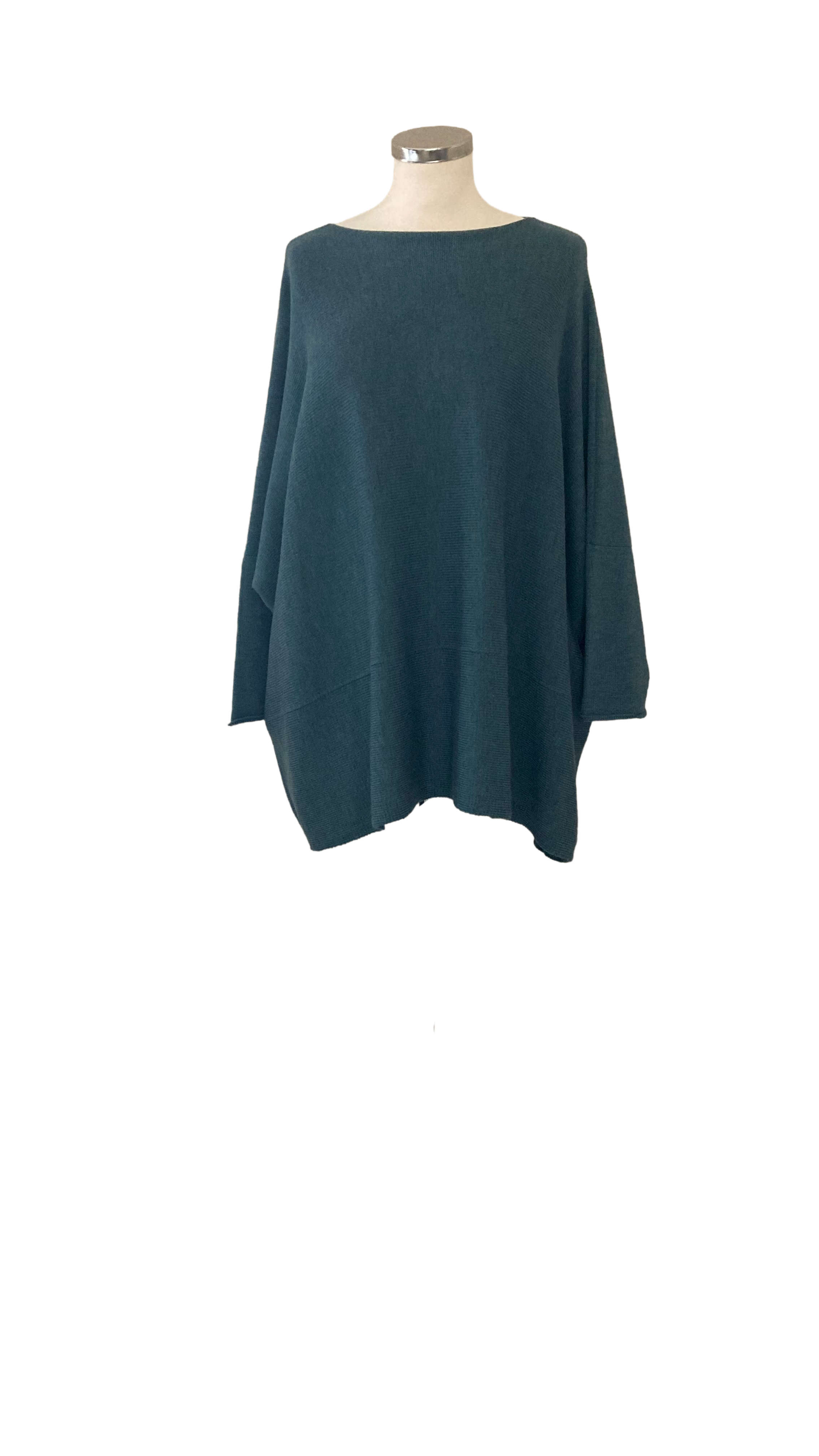 Turquoise Slash Neck Jumper