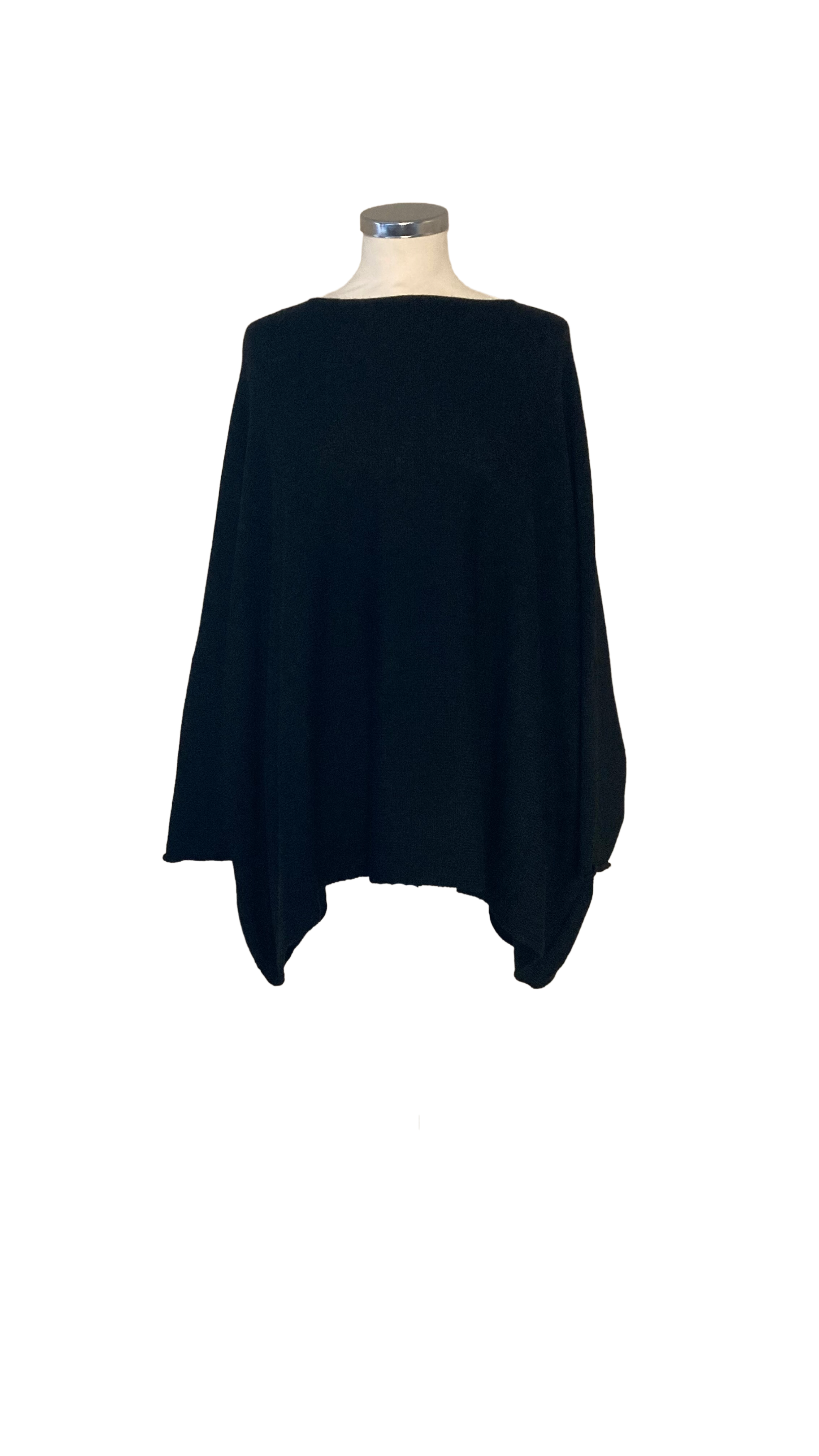 Black Slash Neck Jumper
