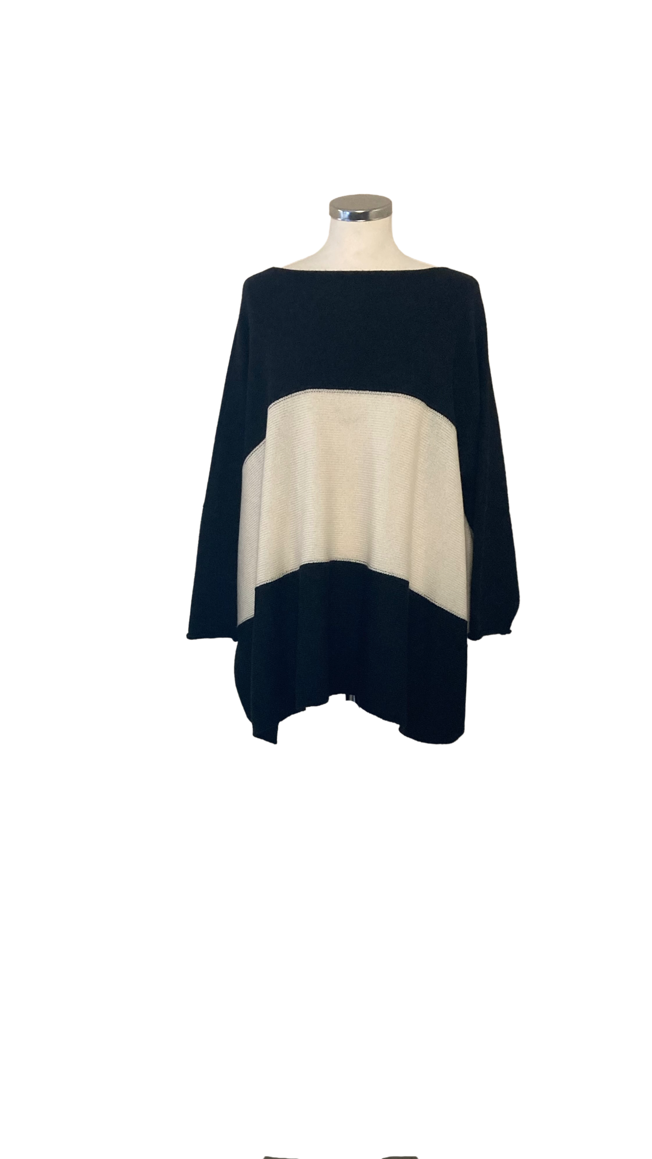 Black Slash Neck Jumper