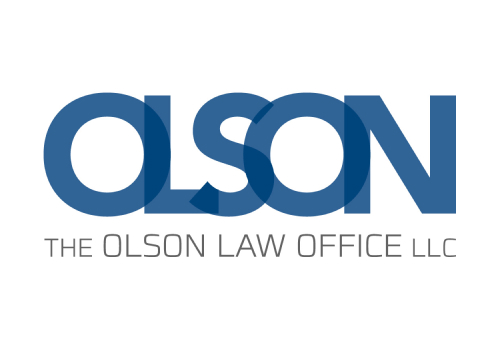 OLSON Law Office LLC logo with the words "OLSON" in large blue letters and "THE OLSON LAW OFFICE LLC" in smaller gray letters underneath.
