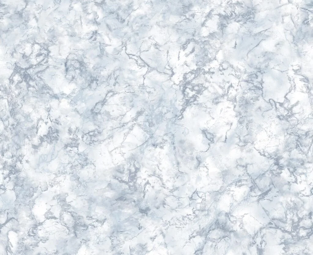 Surface en marbre blanc avec veines grises.