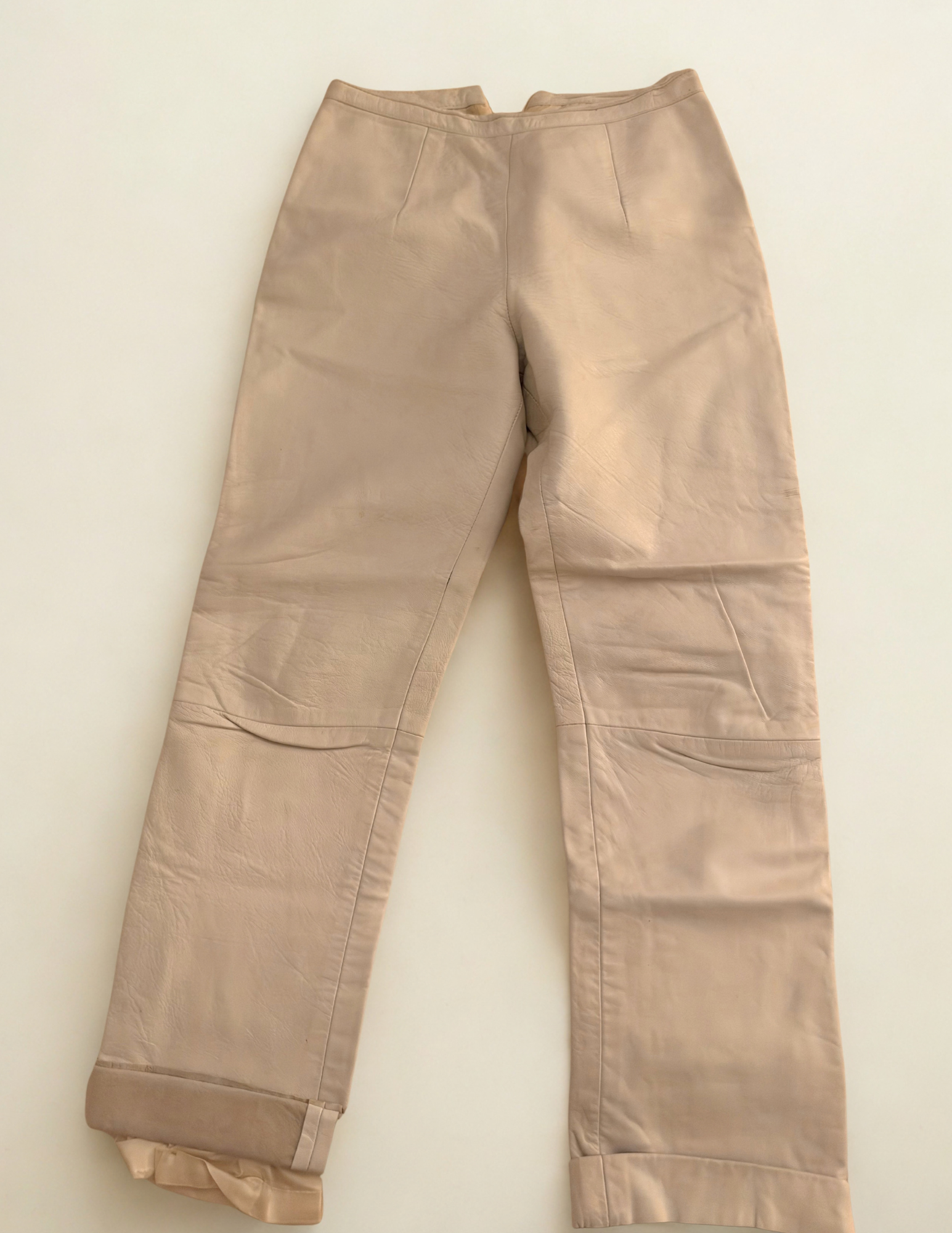 Vintage White Leather Pants