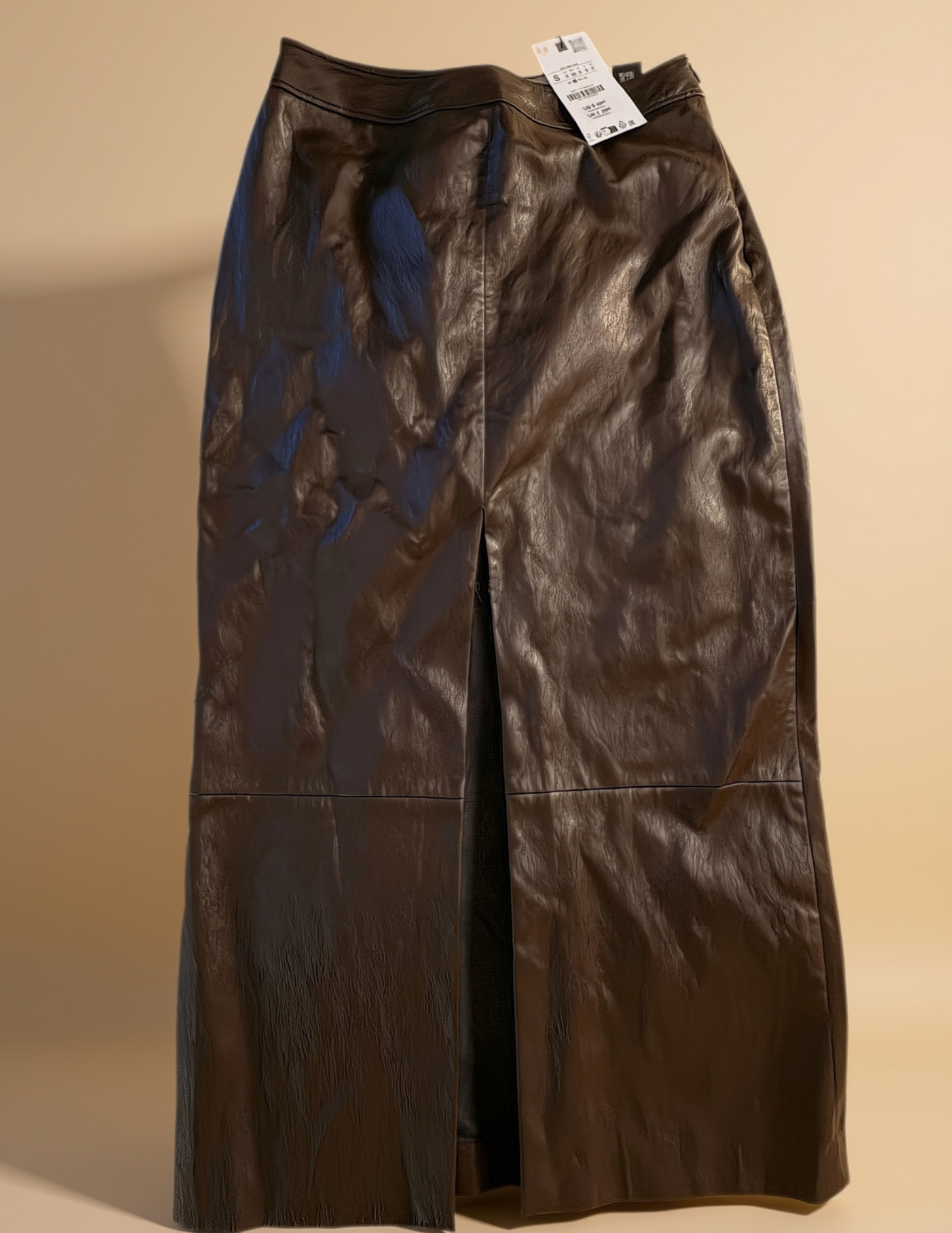 Vegan Leather Skirt with Split