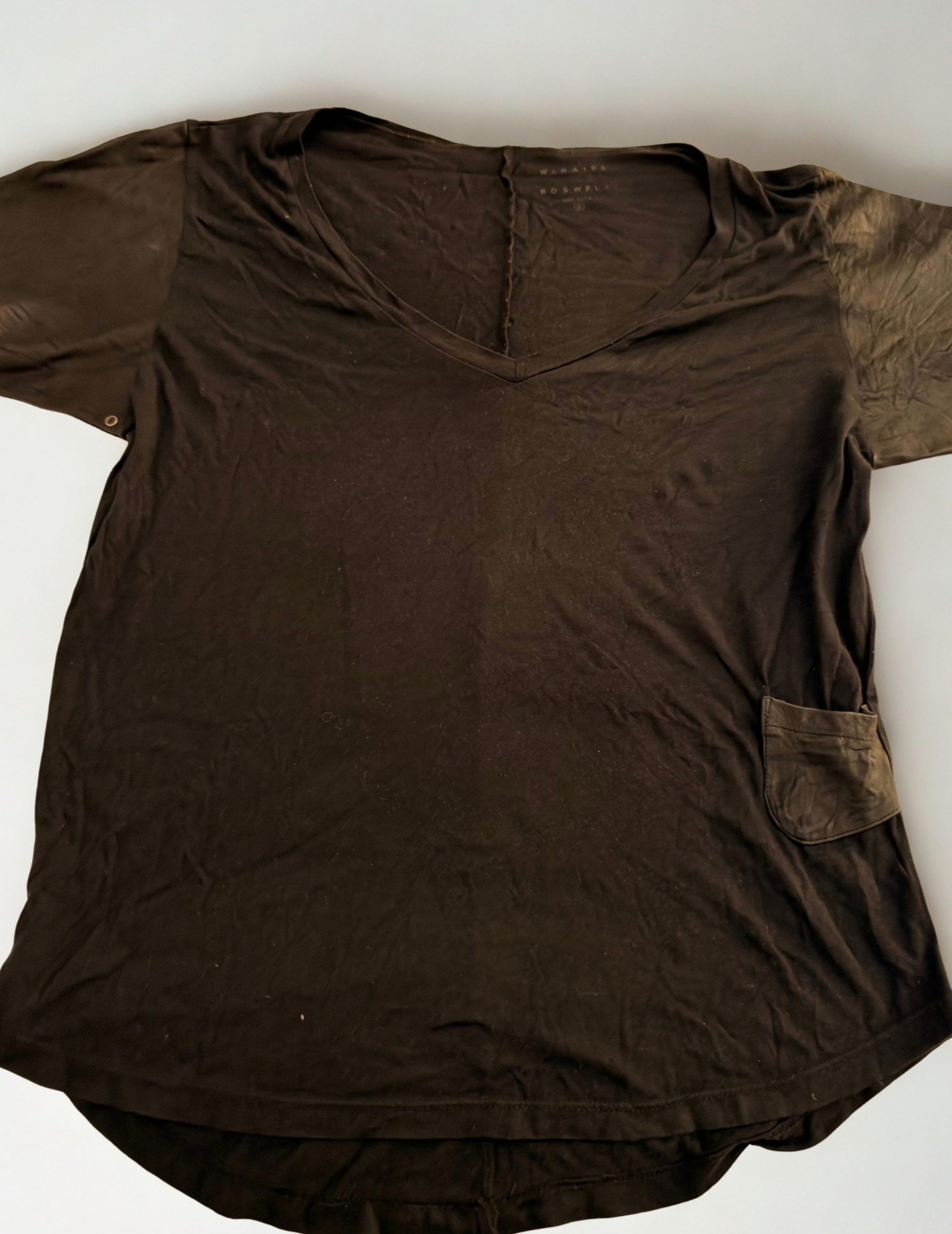 Authentic Vintage Cotton/Leather Tshirt- (Waraire Boswell- Rare )