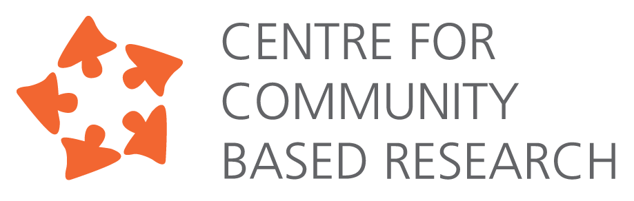 Logo of the Centre for Community Based Research with an orange puzzle piece design and gray text.