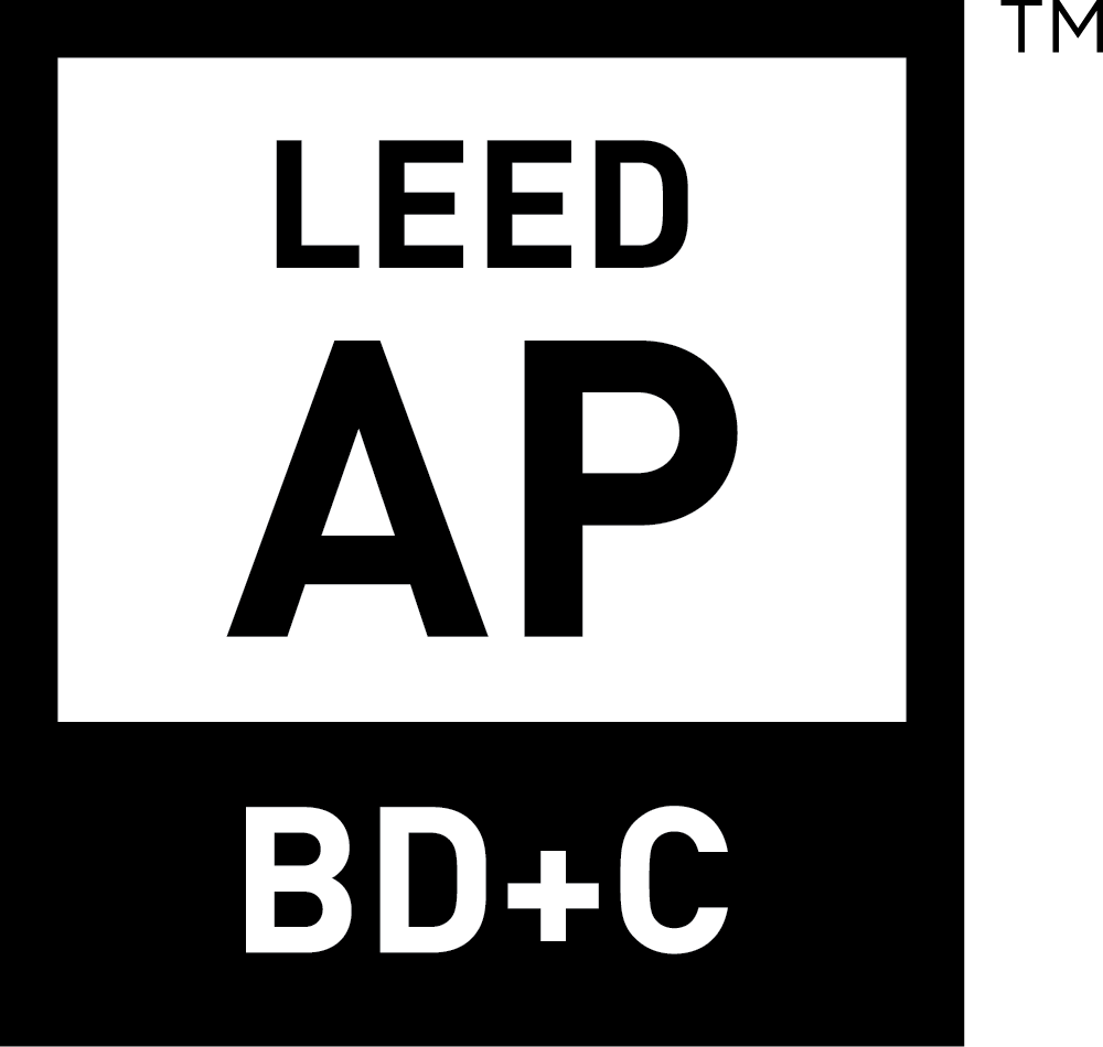 Icône de l'insigne d'accréditation PA LEED, symbolisant une expertise spécialisée de pointe en bâtiment durable, avec la spécialisation C+CB (Conception et construction de bâtiments).