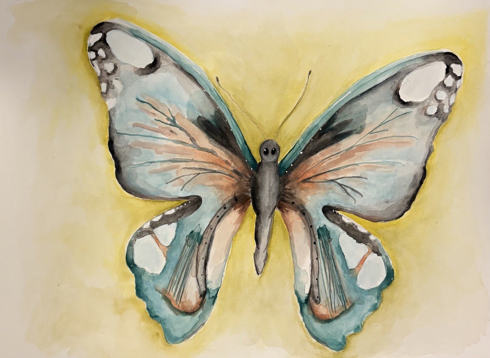 Blue & Teal Butterfly Art Print