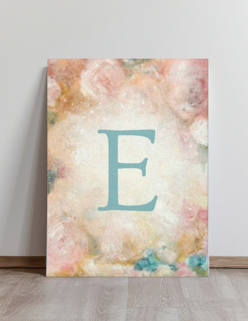 Personalized Floral Monogram Canvas Print