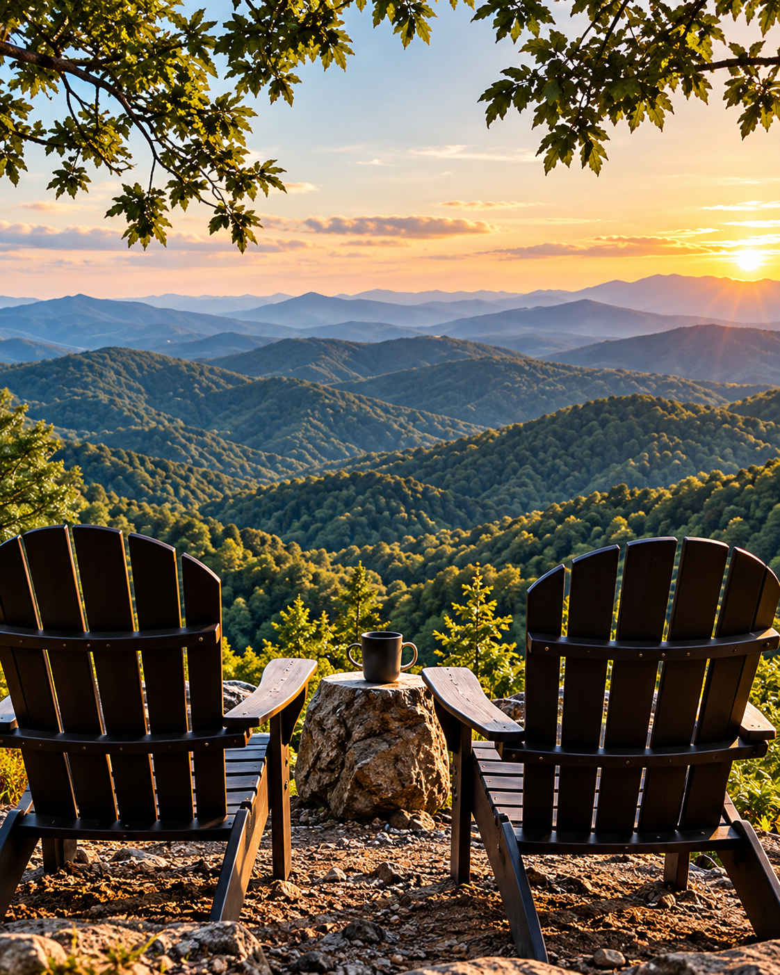 Sunset view of the Blue Ridge Mountains in western North Carolina, home base for Scalable Systems Group.