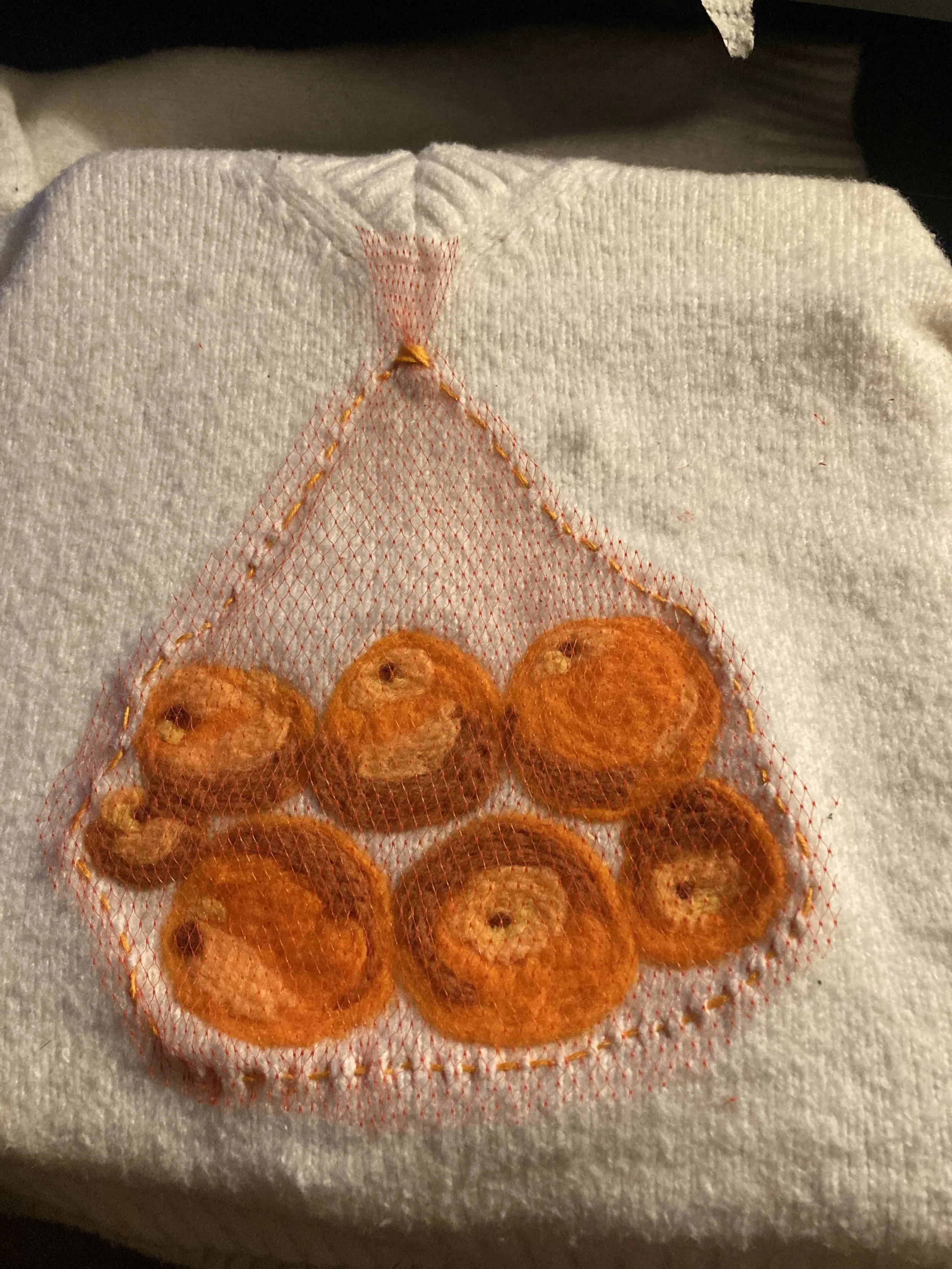 Needle felted oranges