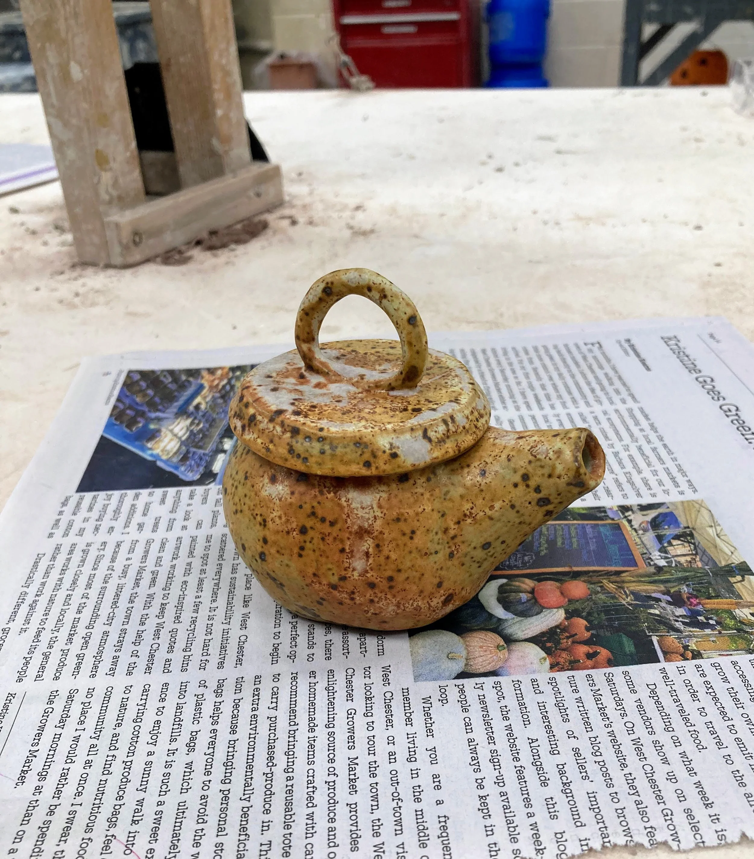 Stoneware teapot