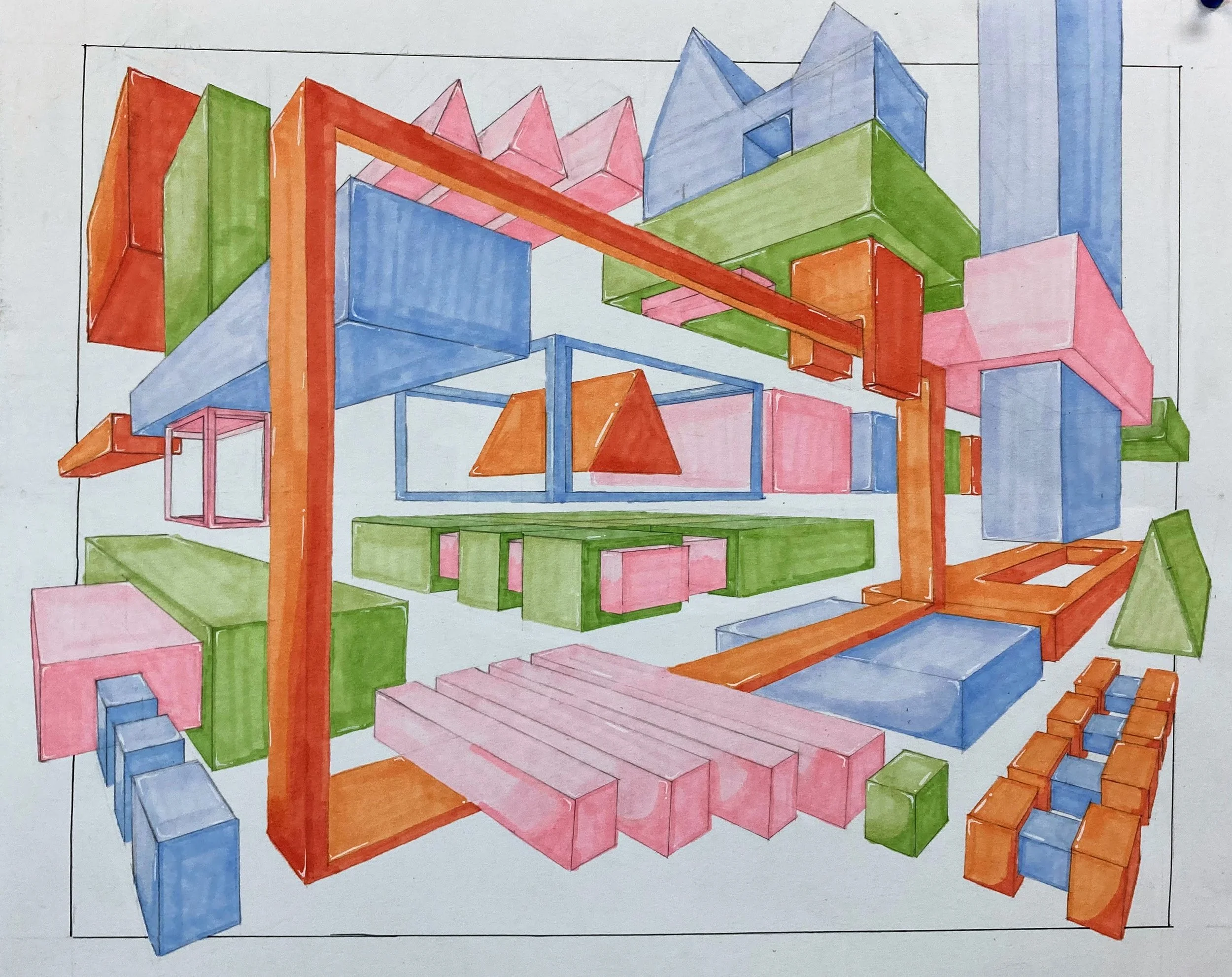 Alcohol markers on paper