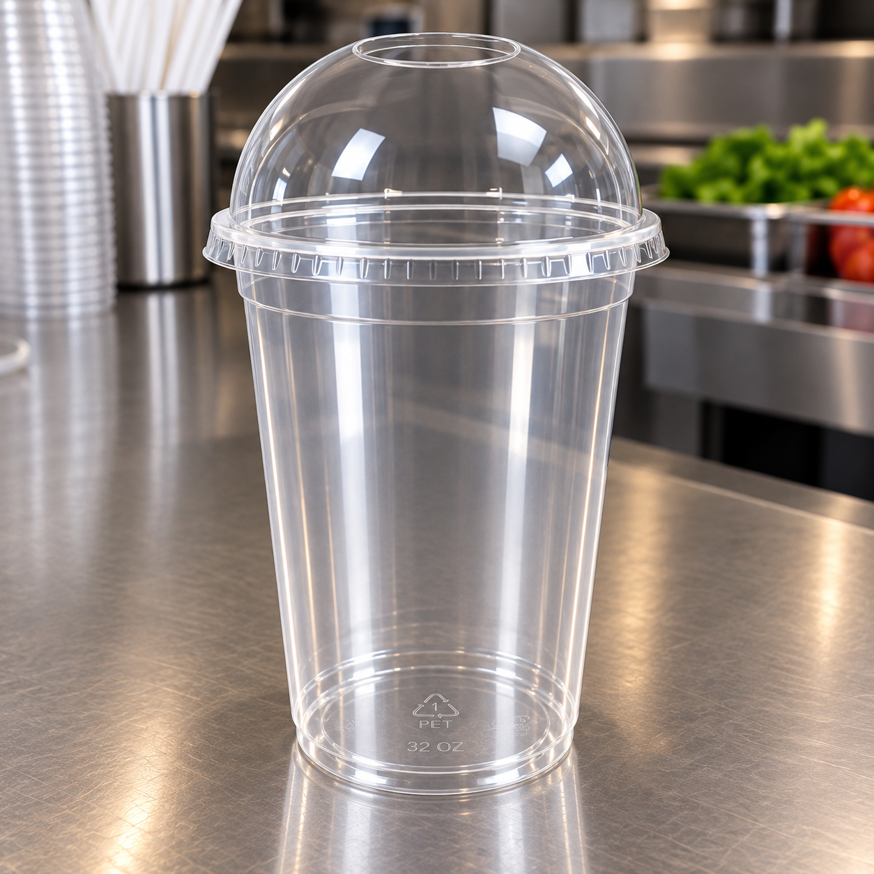 Dome Lid for 32 oz PET Cup