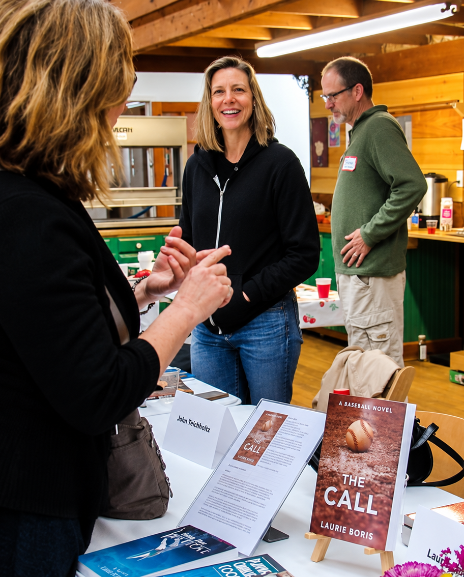 Writers at a book event
