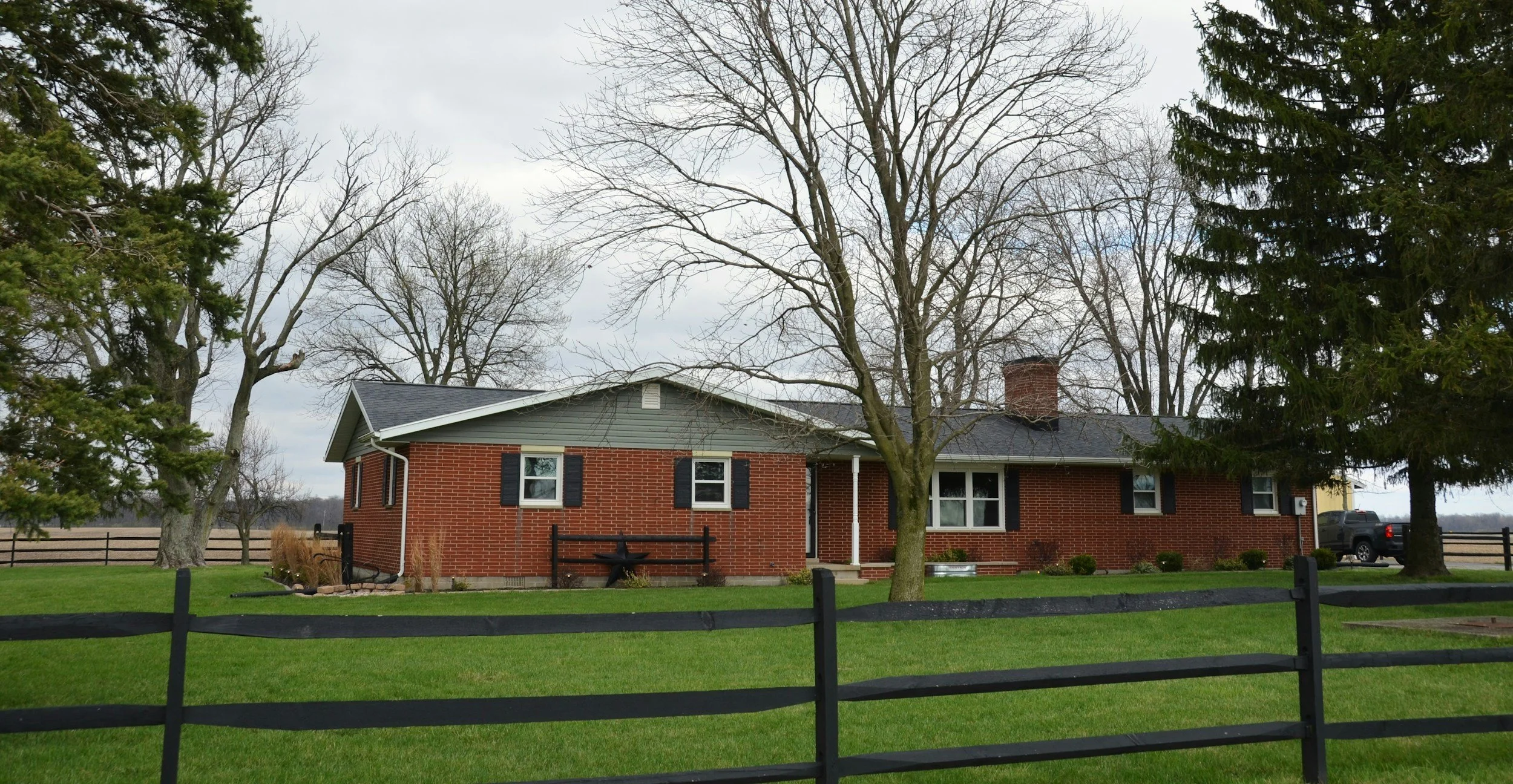 Modest brick ranch-style house