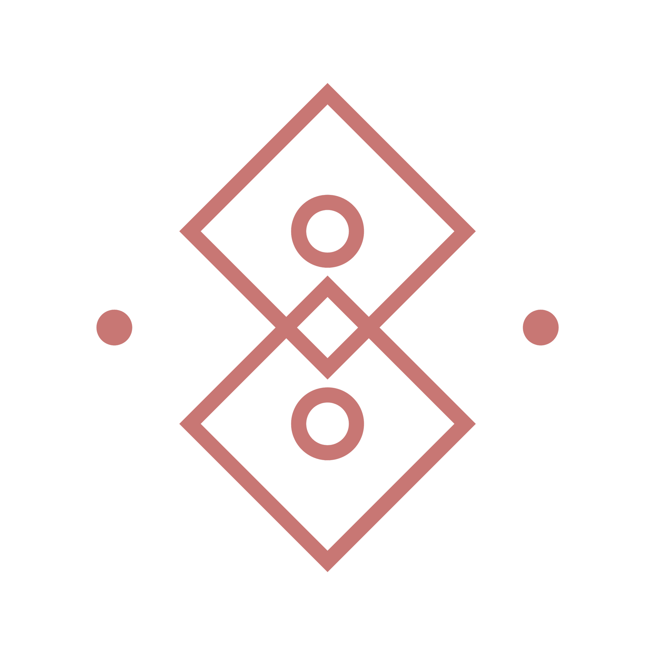 Pink and black hazard symbol with letters O and O in the center and a diamond shape outline.