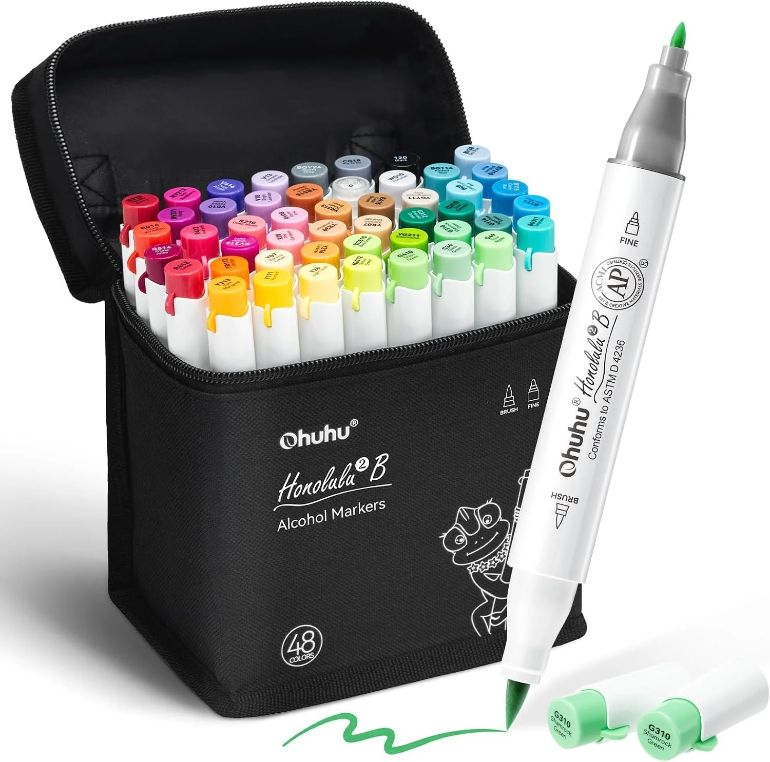Ohuhu brush fine 48 markers