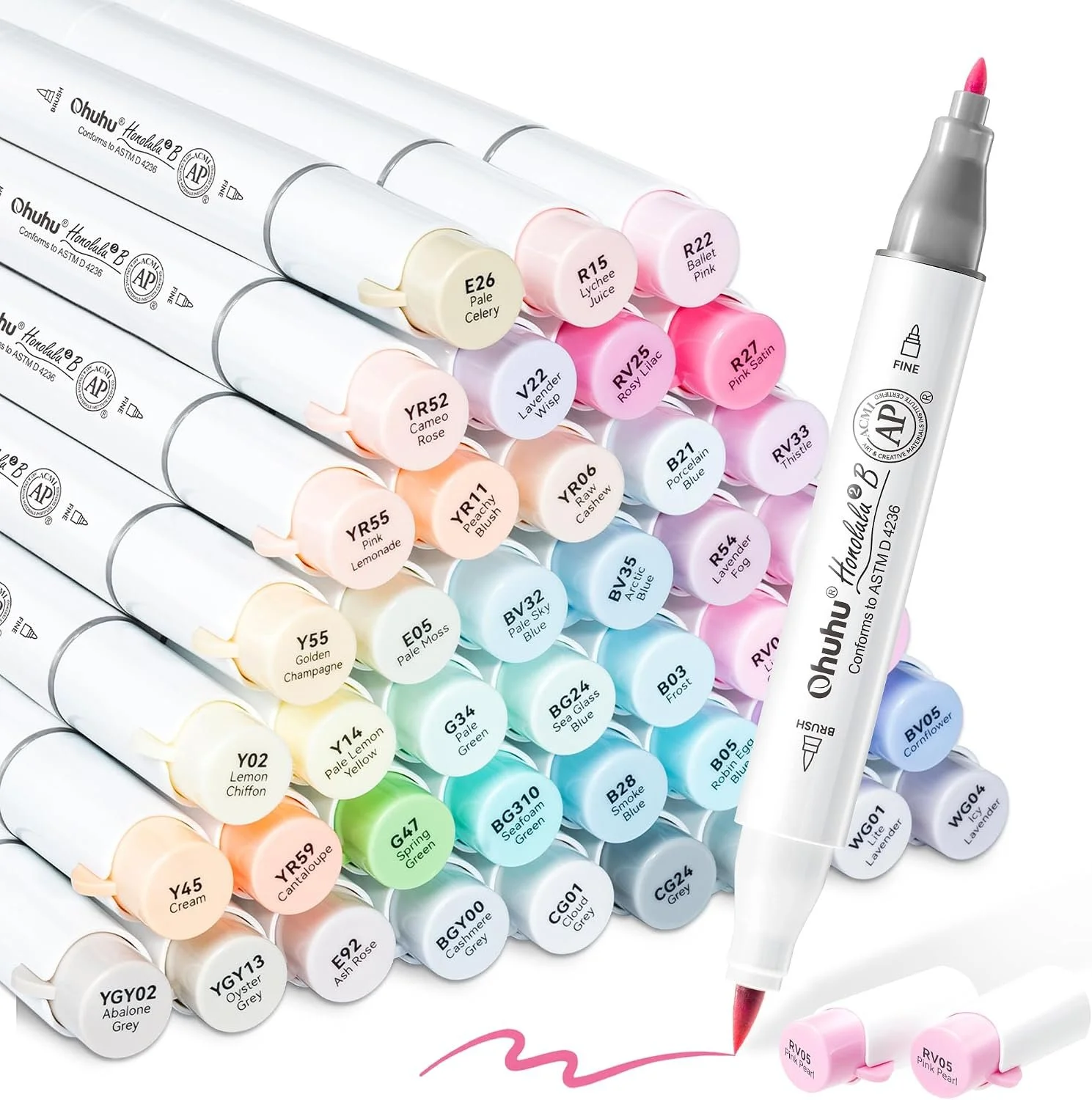 Ohuhu brush fine 48 pastel