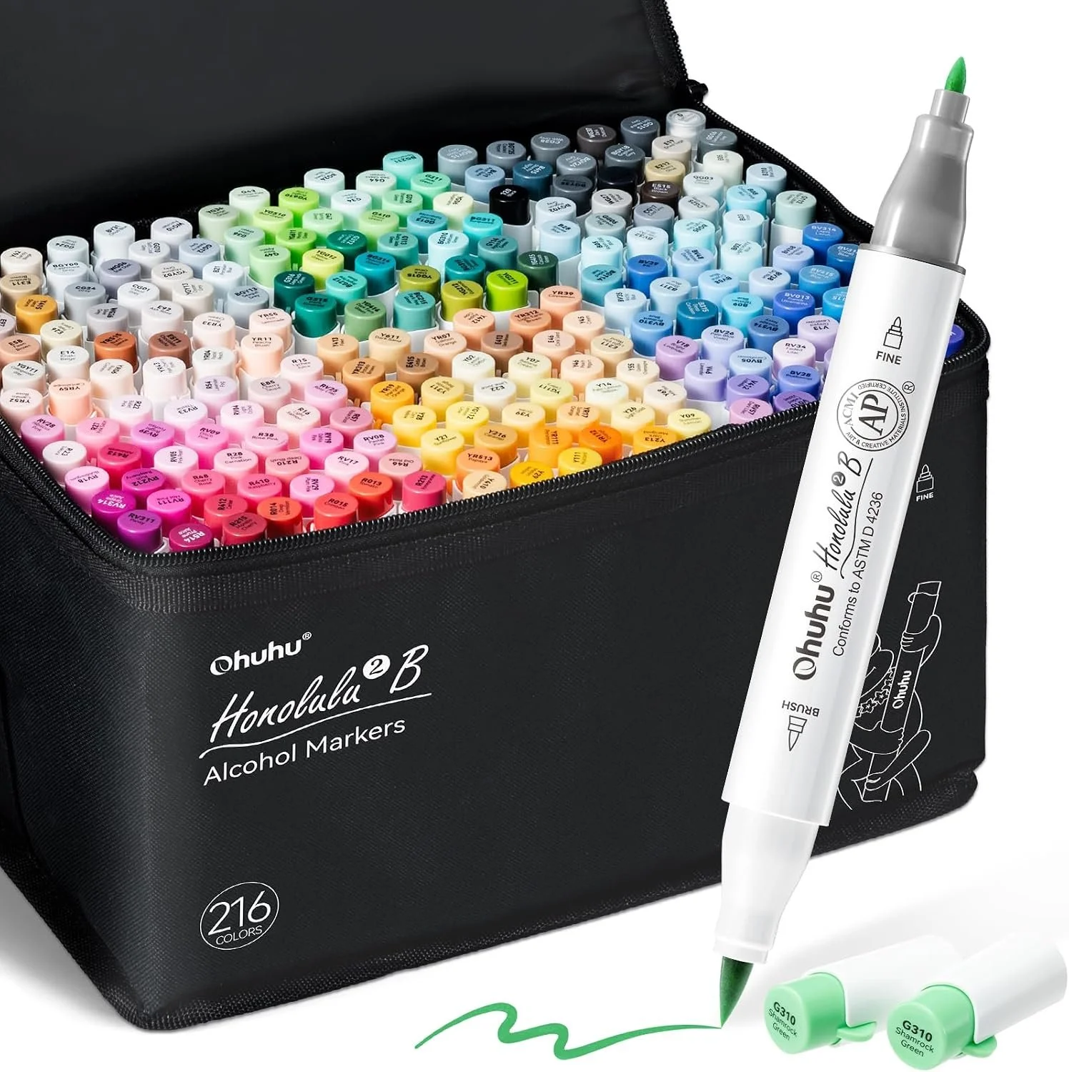 Ohuhu brush fine 216 markers