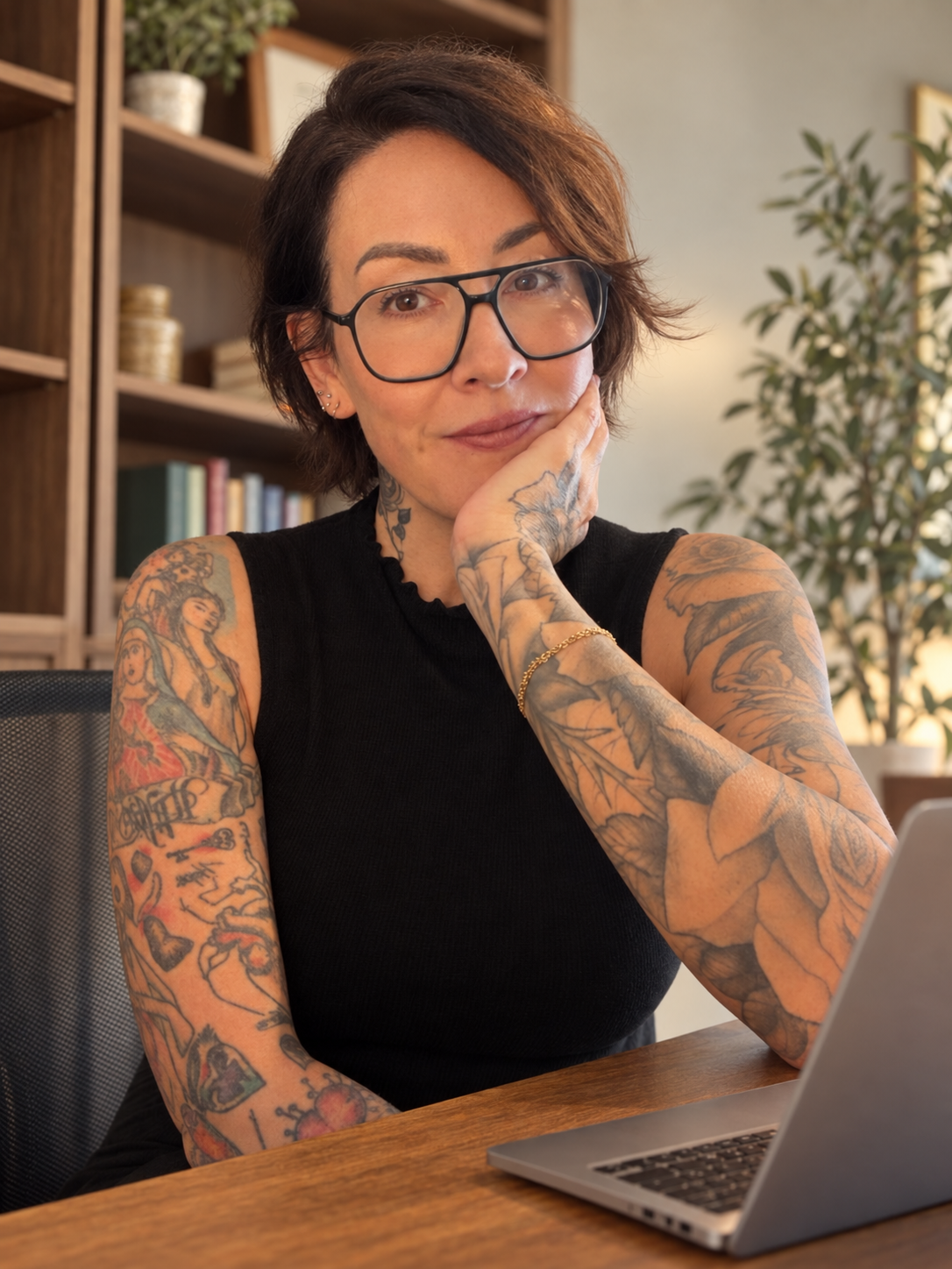 Emily Yáñez, LMFT, seated in her Eagle Rock therapy office