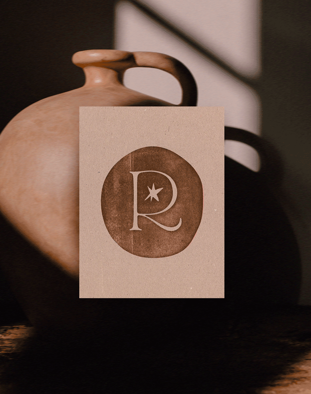 Monogram R Organic Textured Logo Design