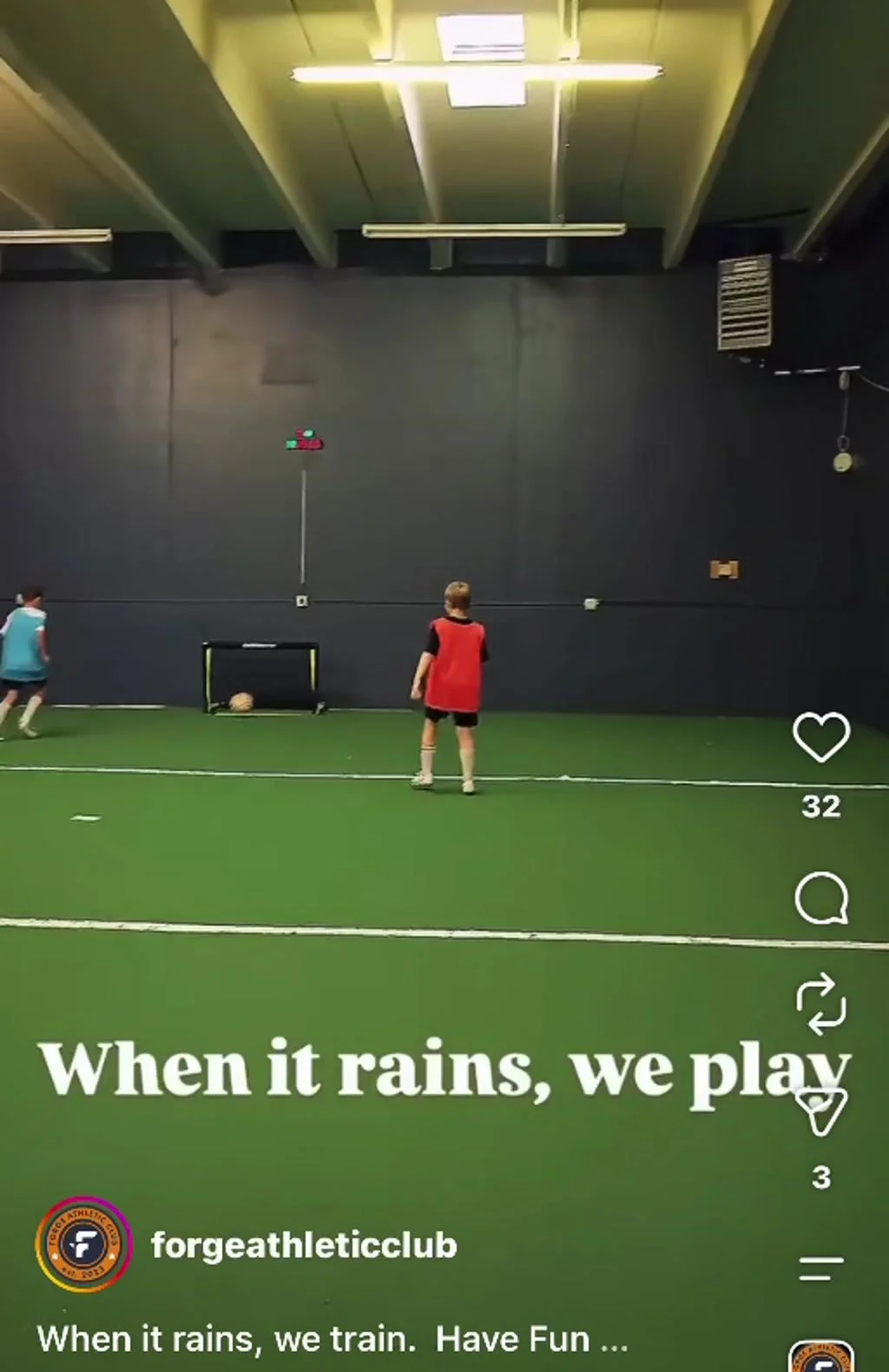 Indoor small-sided soccer at Forge Fitness