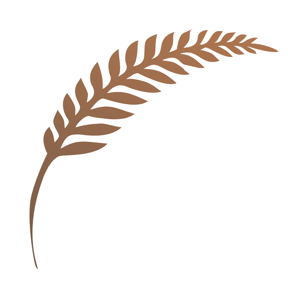 A brown silhouette of a wheat stalk