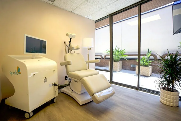 office with patient chair by the window