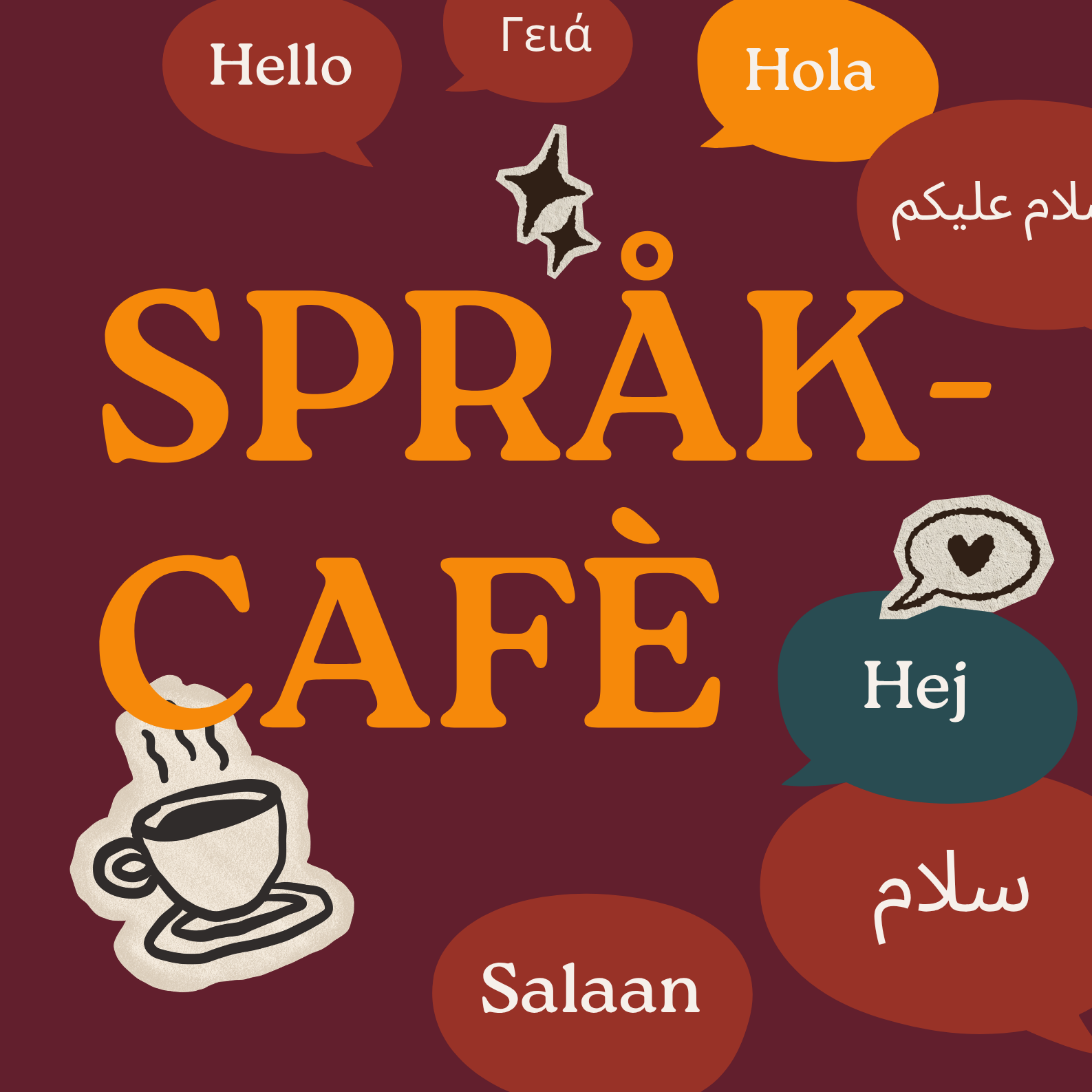 Språkcafé / Kafeega luqadda / مقهى اللغة 