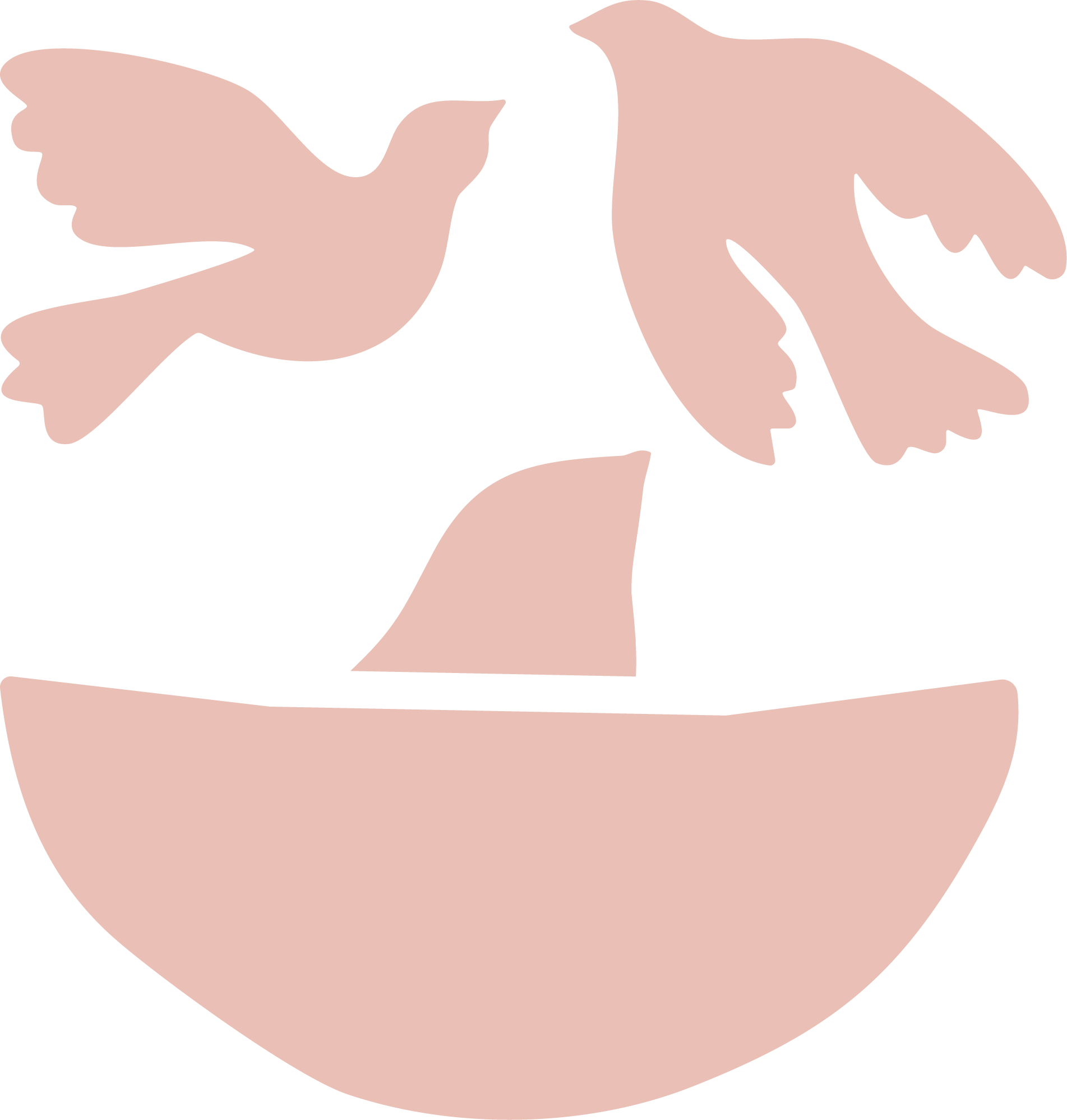 An abstract illustration of a woman with long hair, her face is not visible, with a large heart shape in the background.