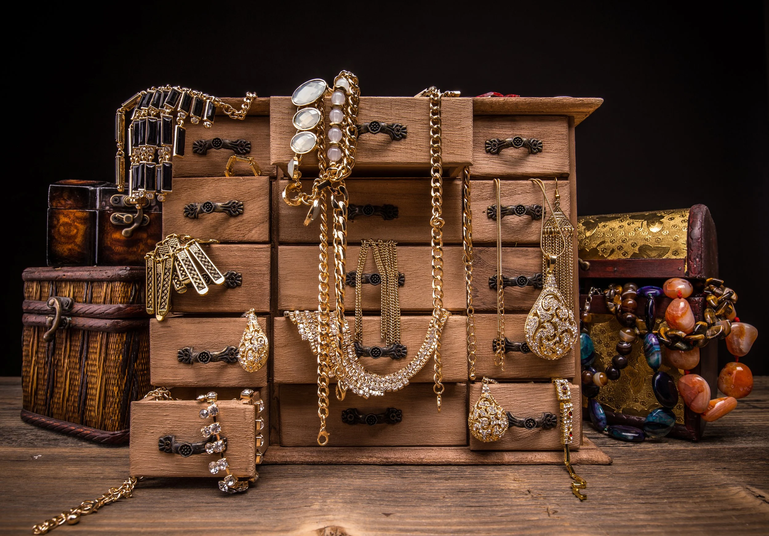 jewelry box filled with jewelry