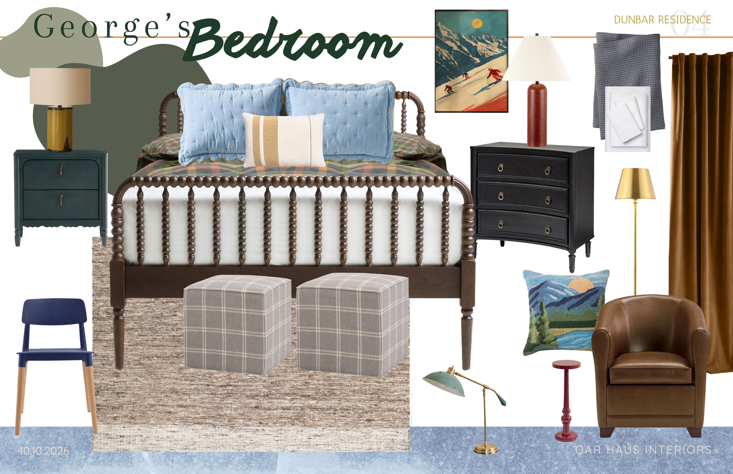 Bedroom design with all the selections for the room.