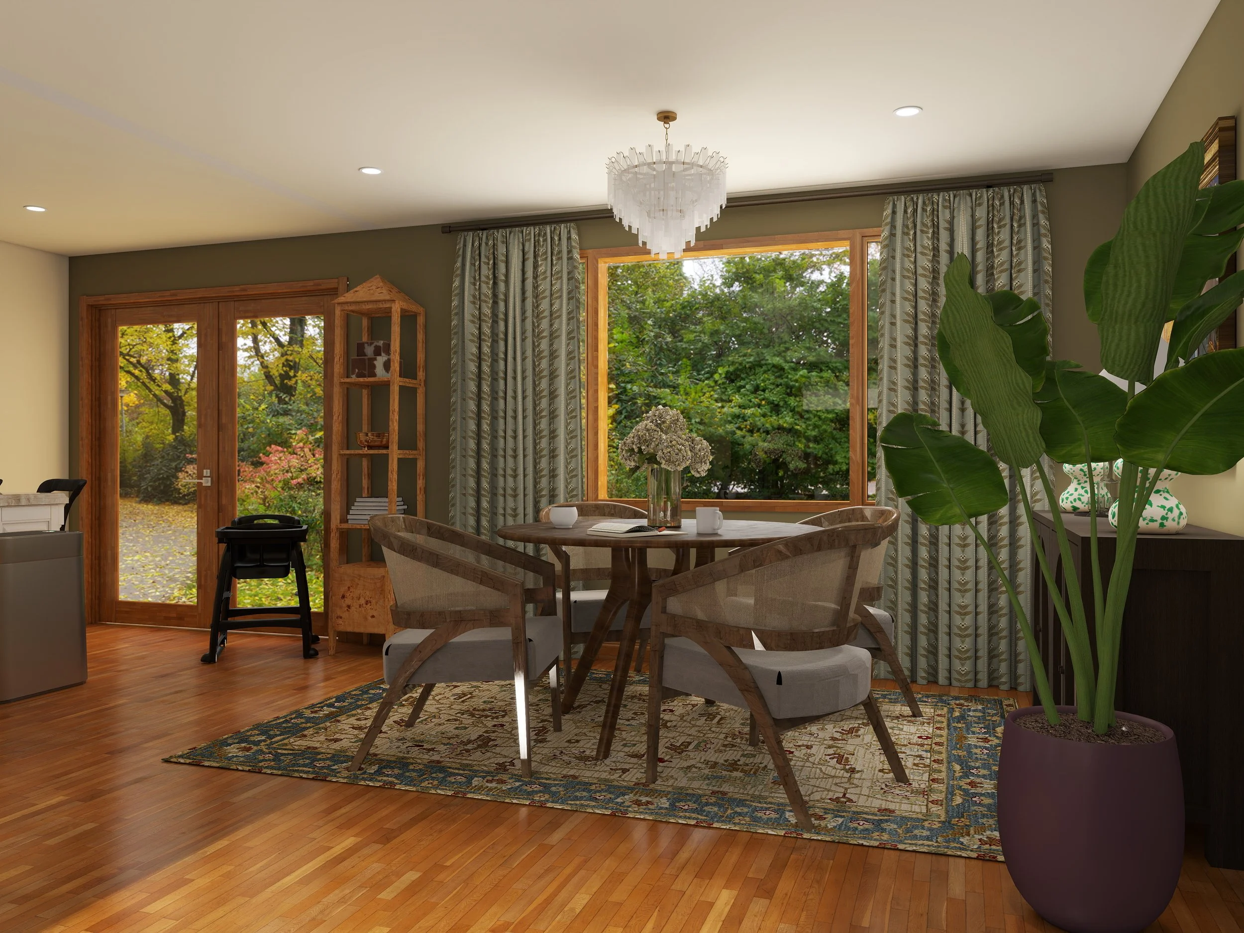 Breakfast nook rendering.
